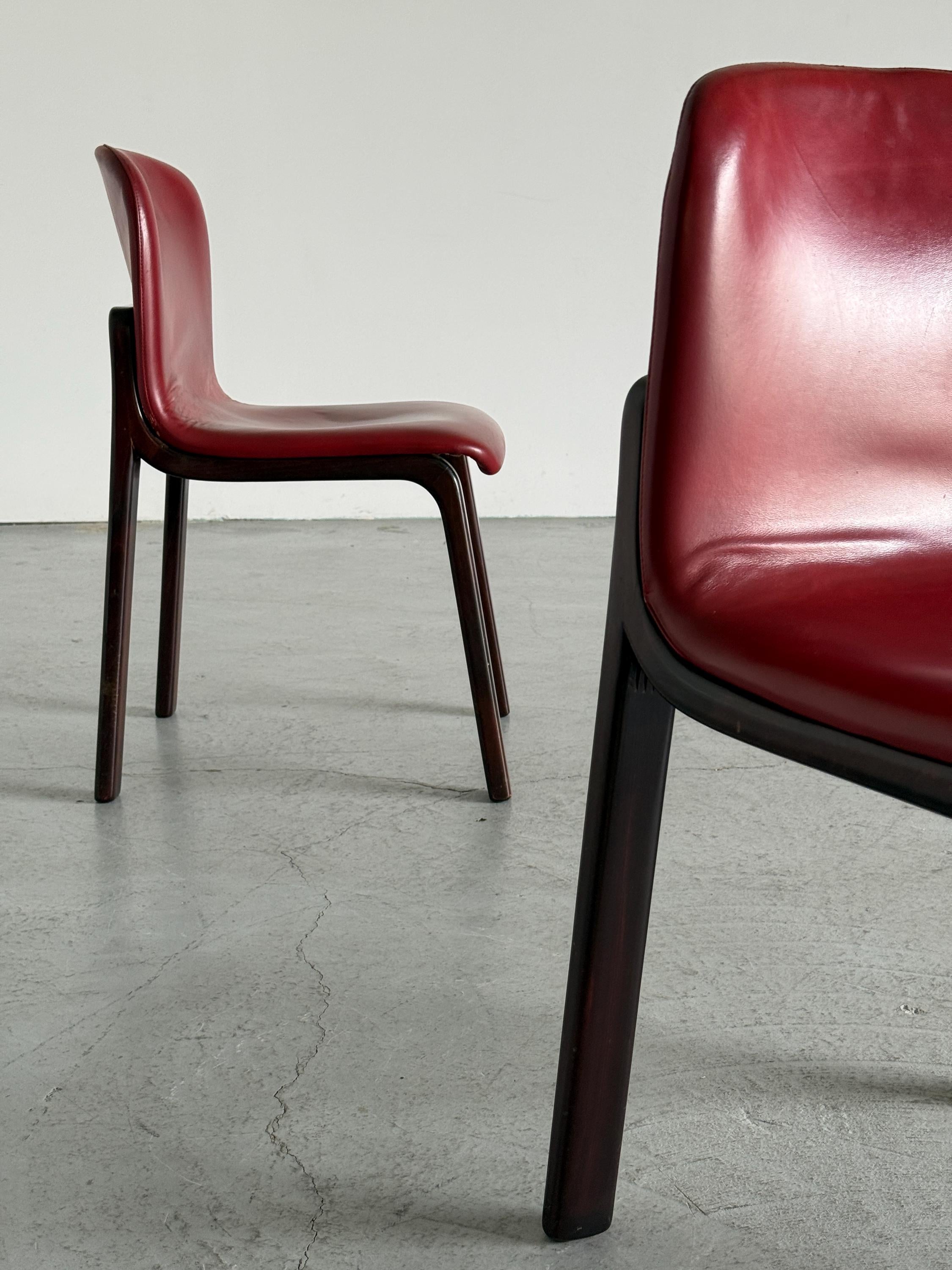 Italian Oxblood Leather Dining Chairs