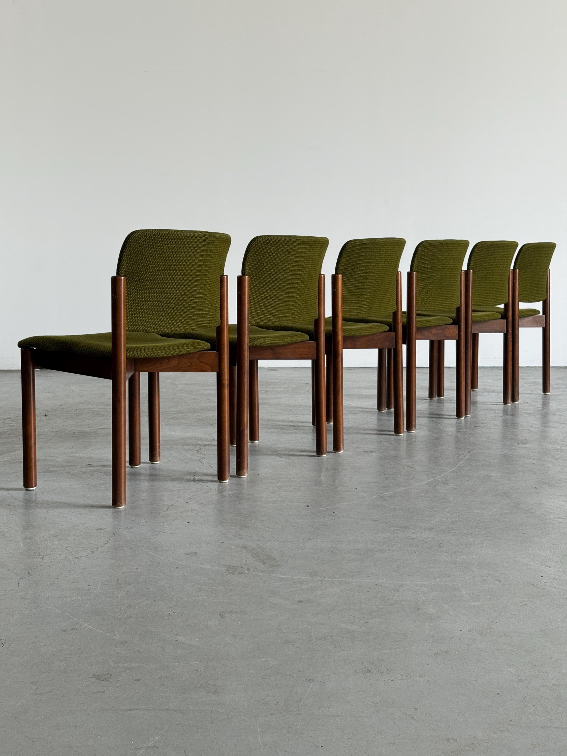 Olive Green Upholstered Stacking Chairs