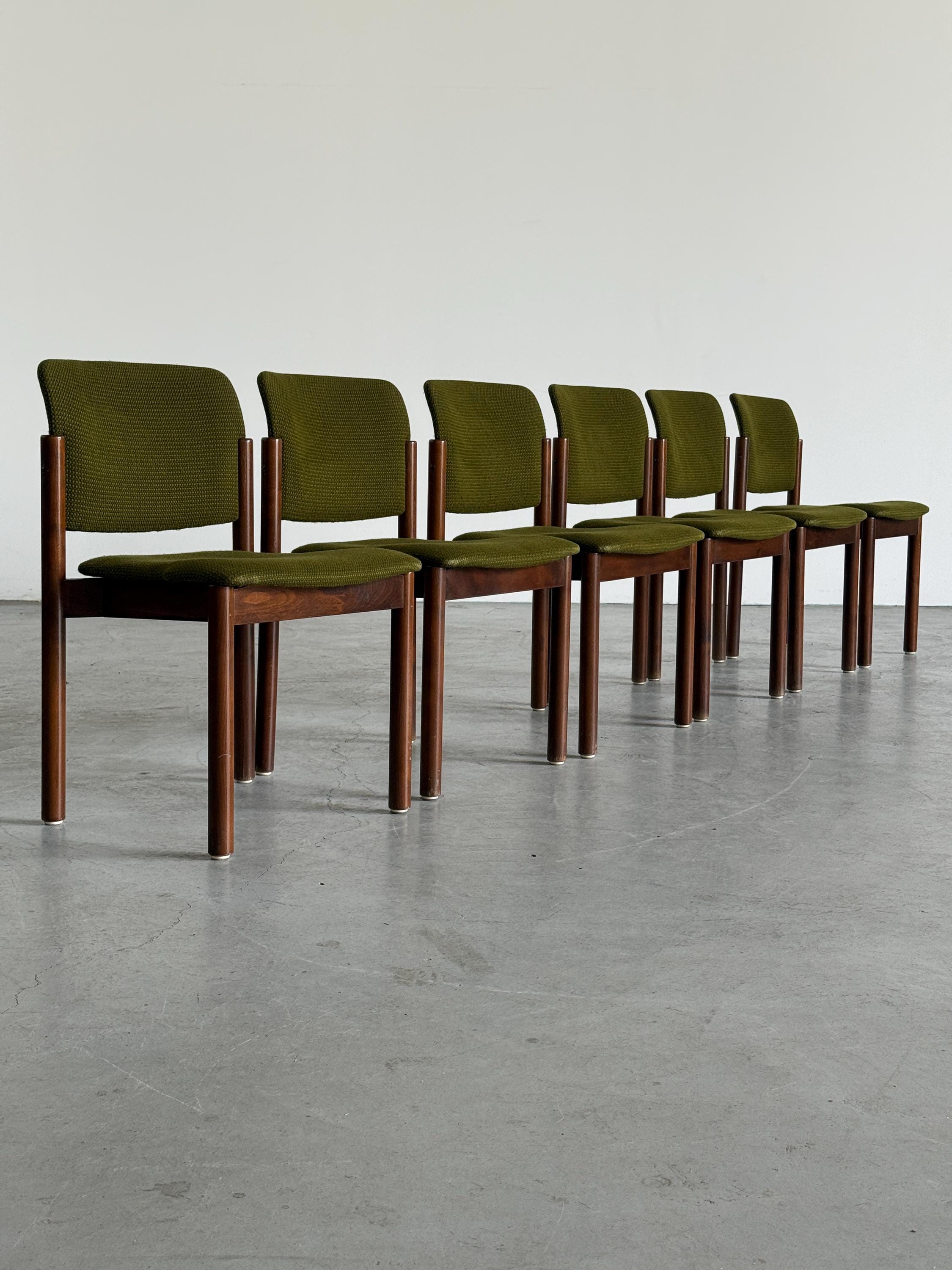 Olive Green Upholstered Stacking Chairs