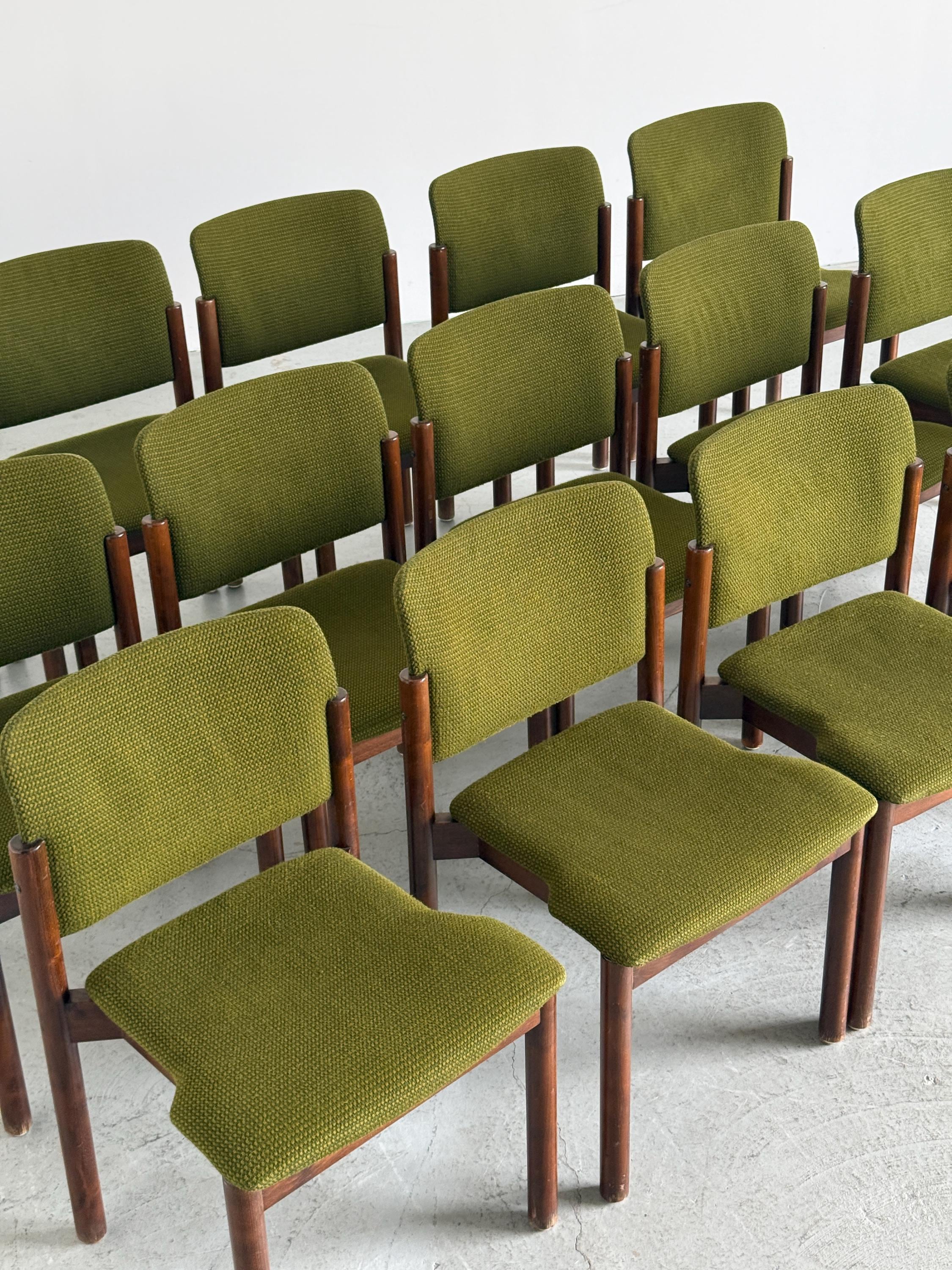 Olive Green Upholstered Stacking Chairs
