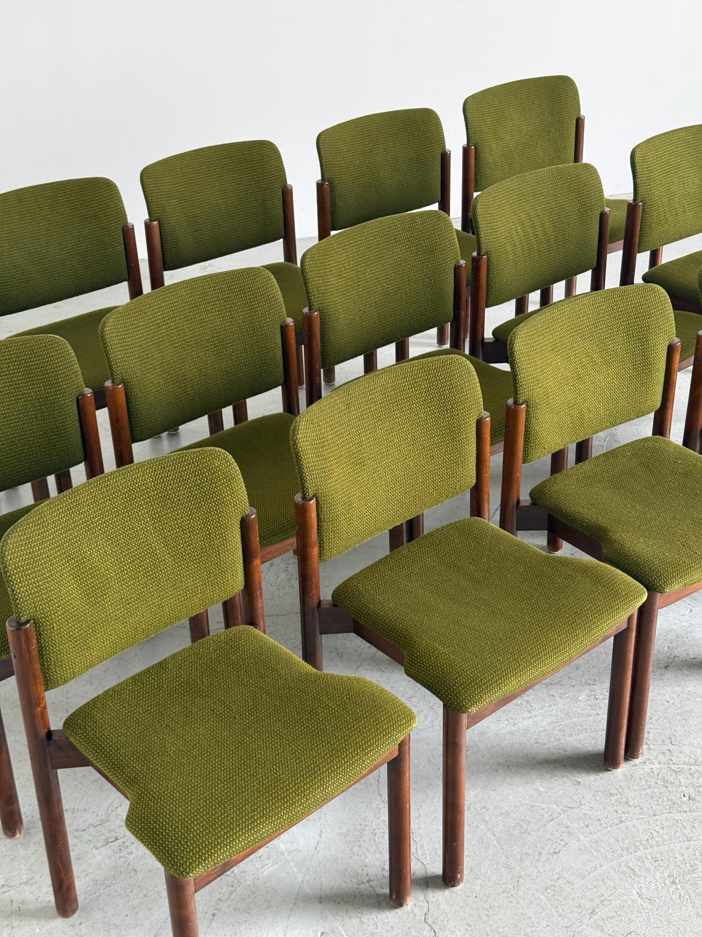 Olive Green Upholstered Stacking Chairs