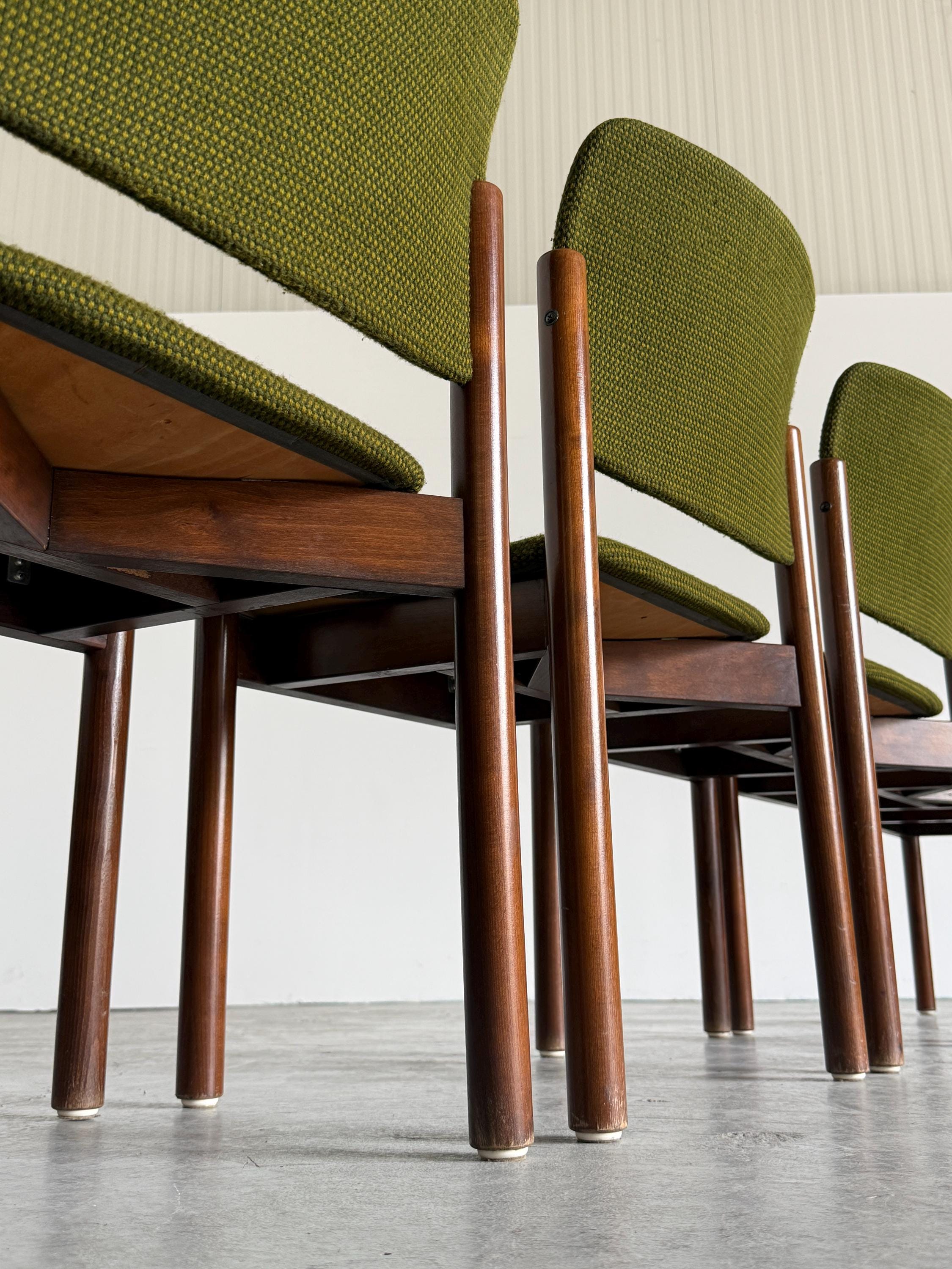 Olive Green Upholstered Stacking Chairs