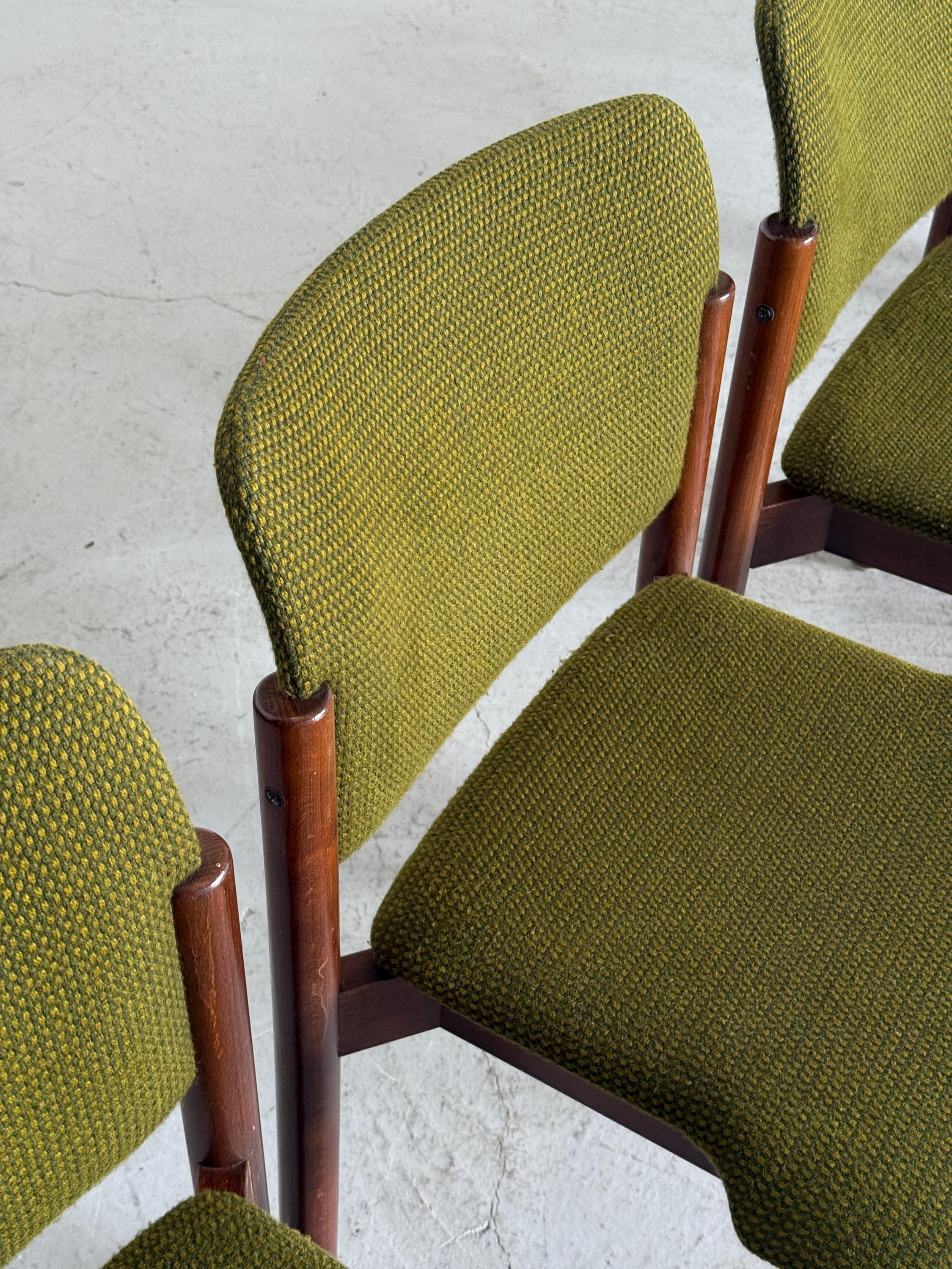 Olive Green Upholstered Stacking Chairs