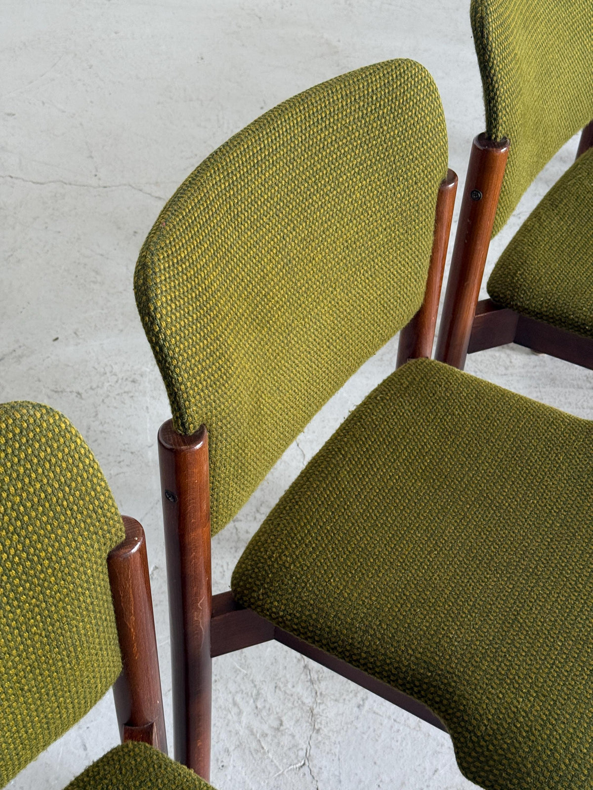 Olive Green Upholstered Stacking Chairs