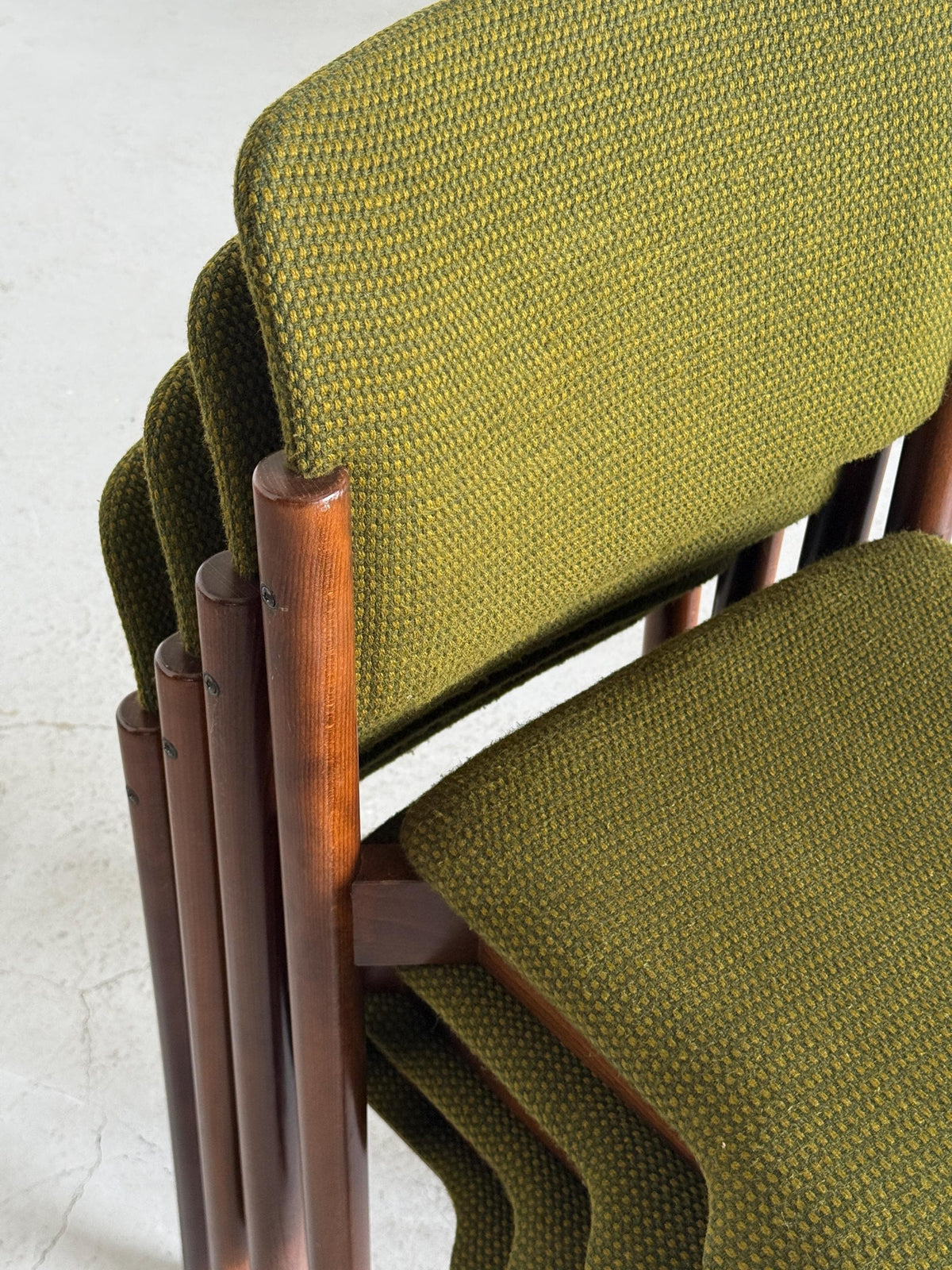 Olive Green Upholstered Stacking Chairs
