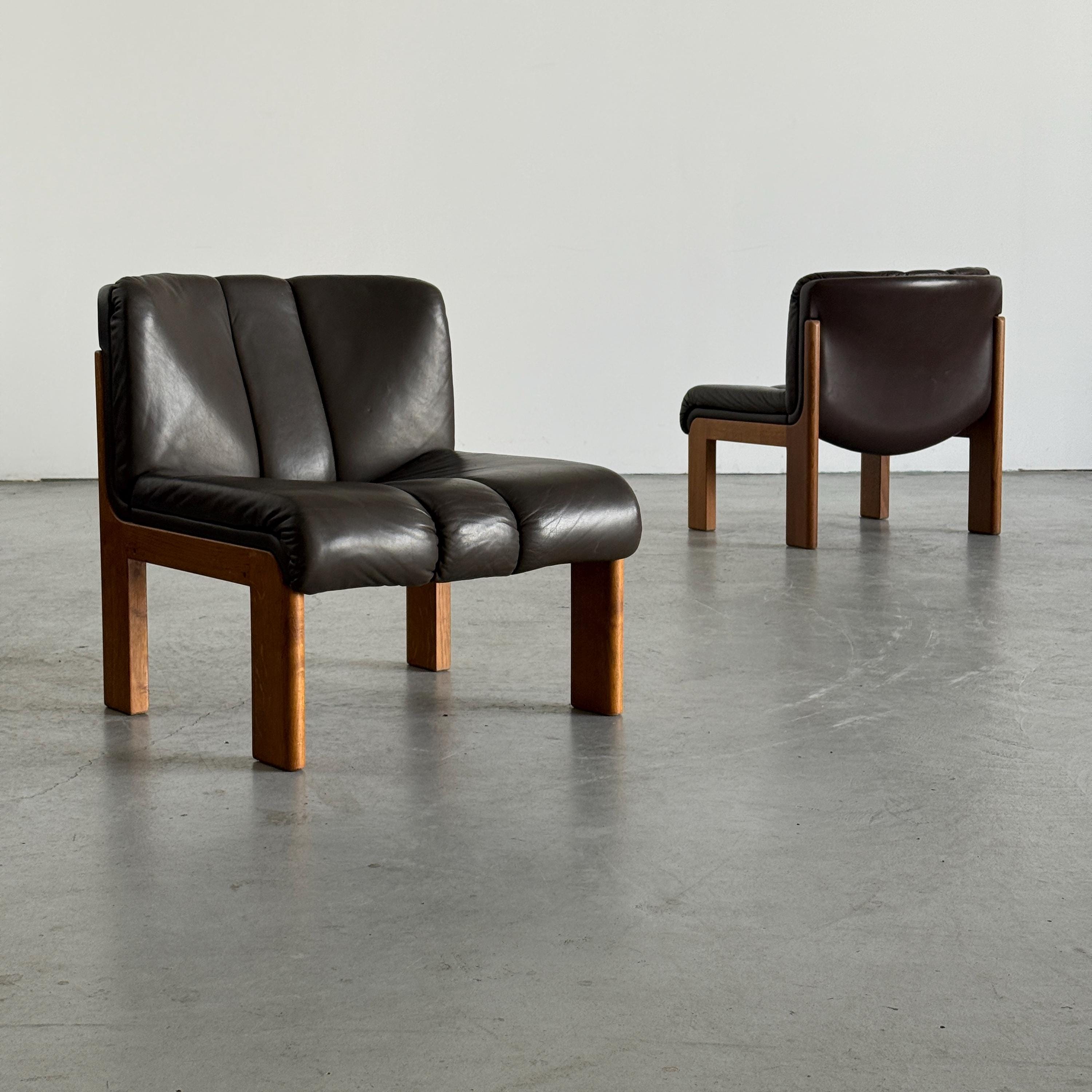 Leather Lounge Chairs 'Eurochair Sessel Nr. 5' by Girsberger