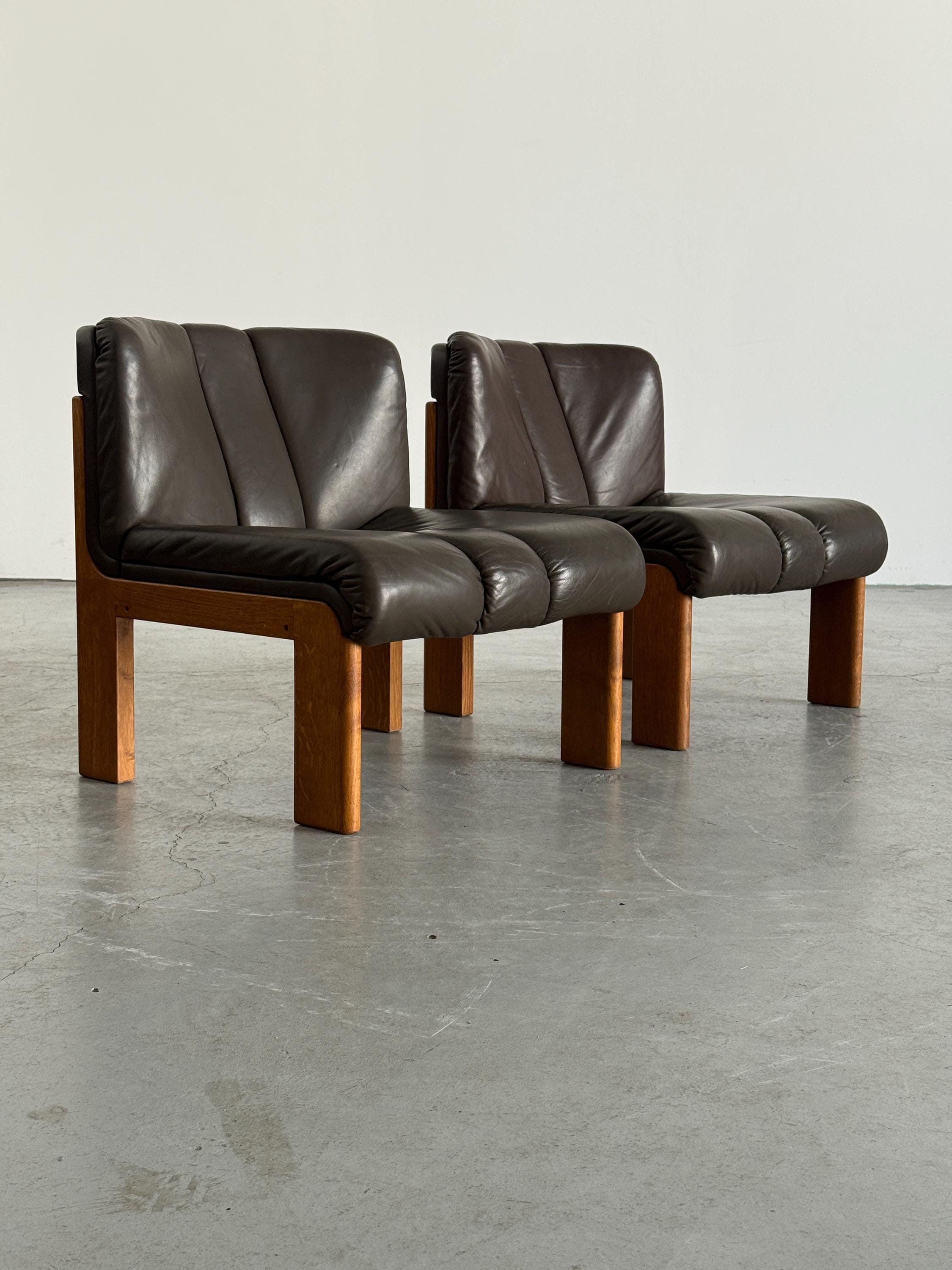 Leather Lounge Chairs 'Eurochair Sessel Nr. 5' by Girsberger