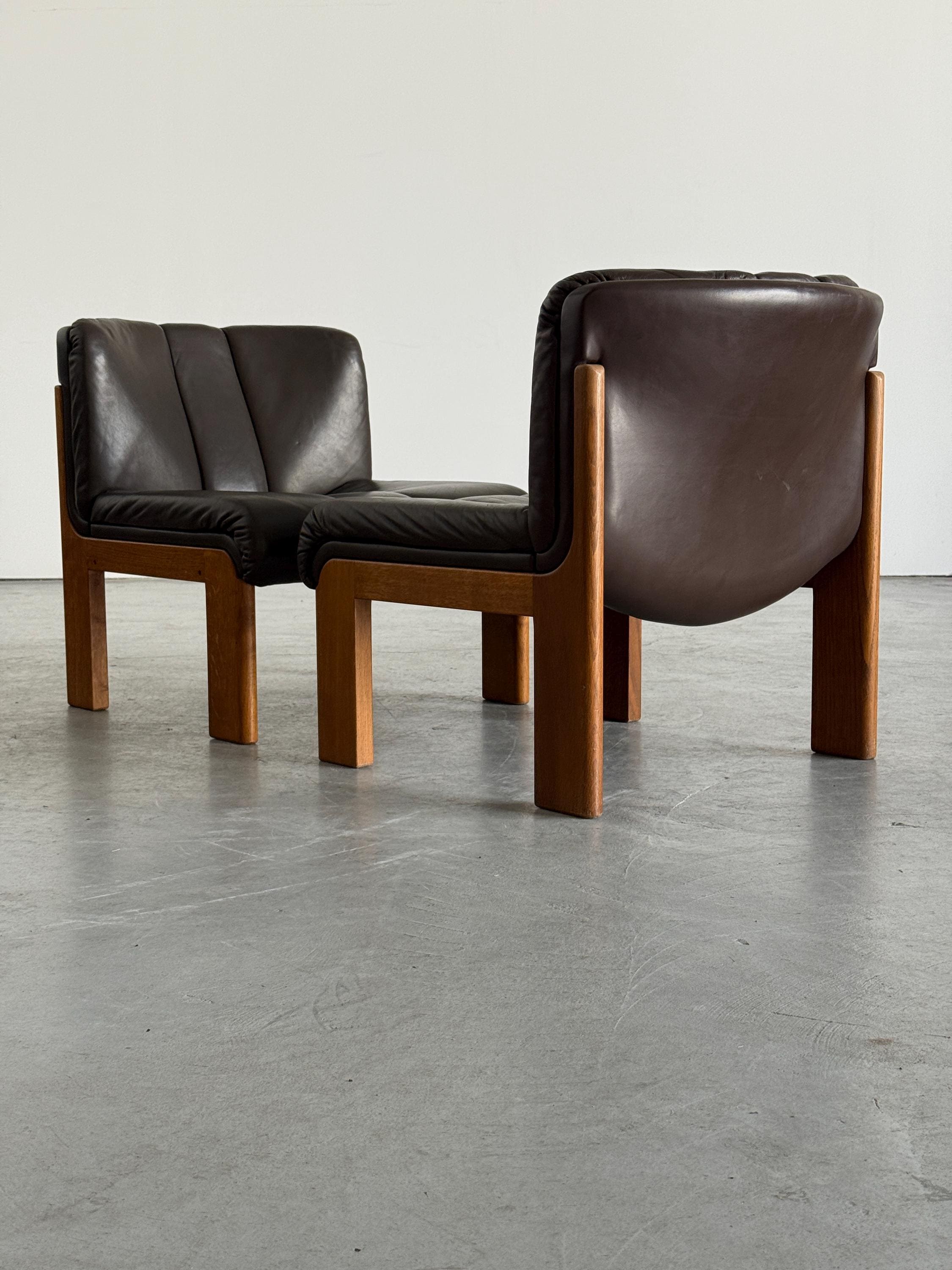 Leather Lounge Chairs 'Eurochair Sessel Nr. 5' by Girsberger