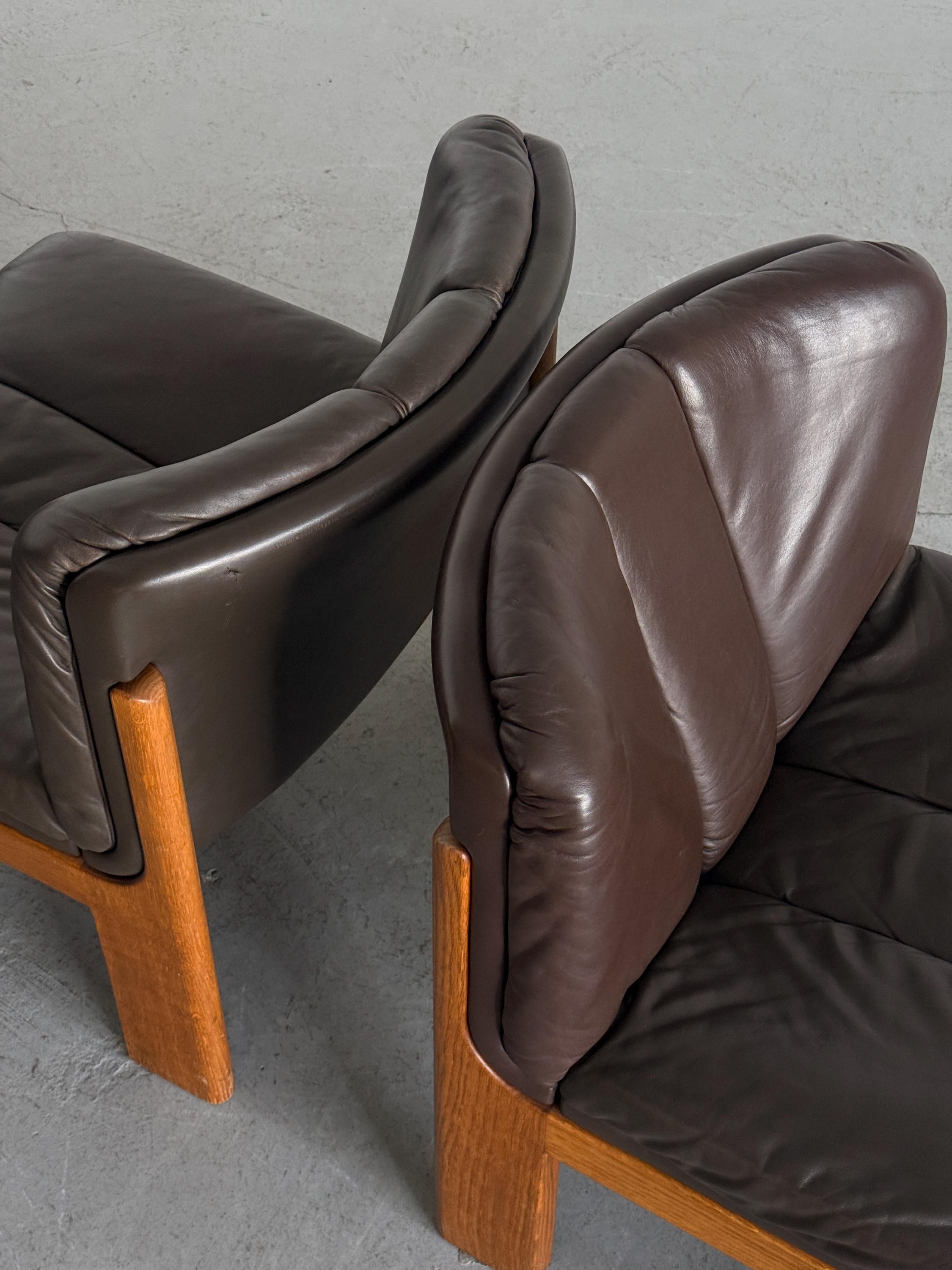 Leather Lounge Chairs 'Eurochair Sessel Nr. 5' by Girsberger
