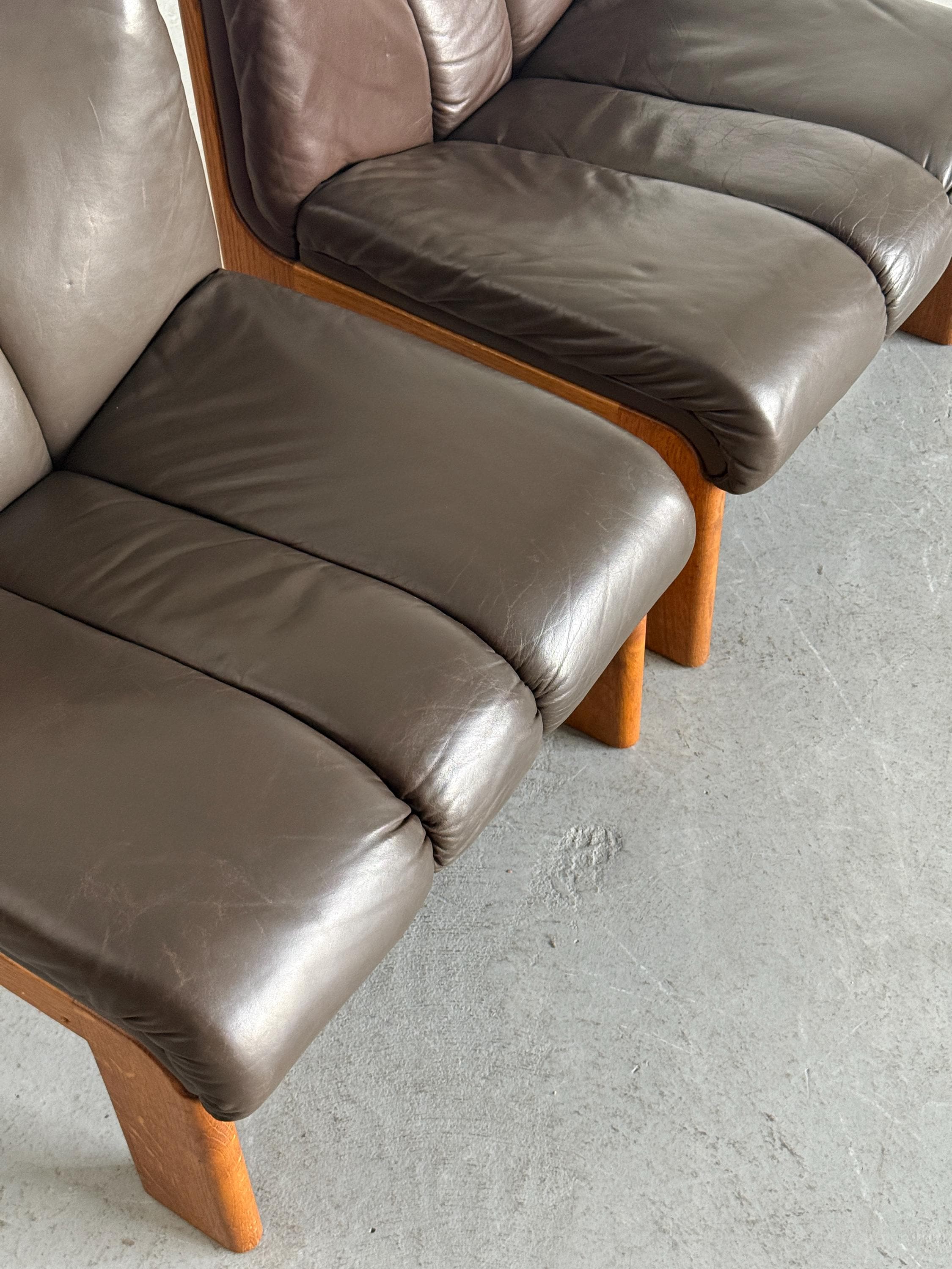 Leather Lounge Chairs 'Eurochair Sessel Nr. 5' by Girsberger
