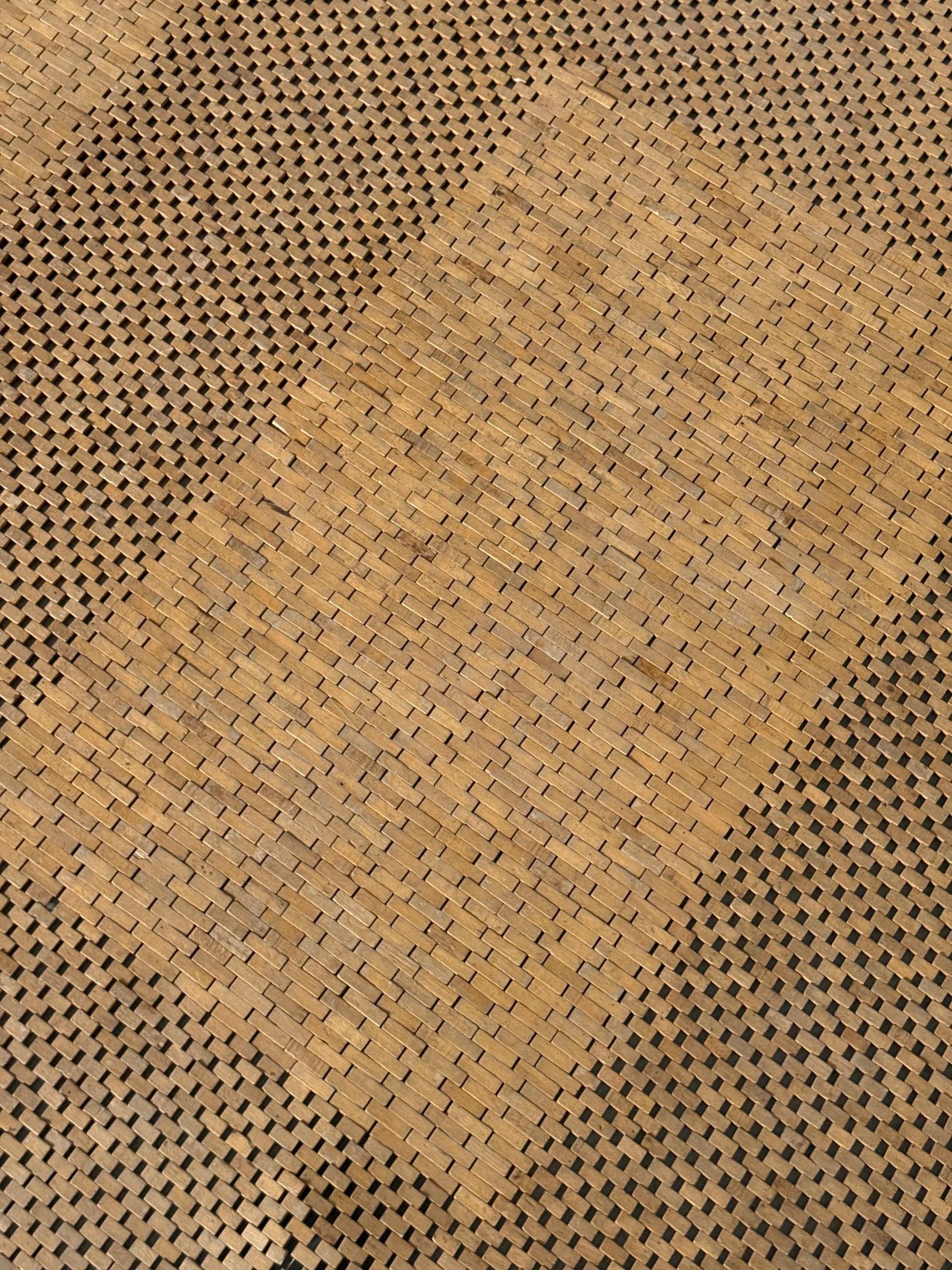 Geometric Woven Wooden Rug