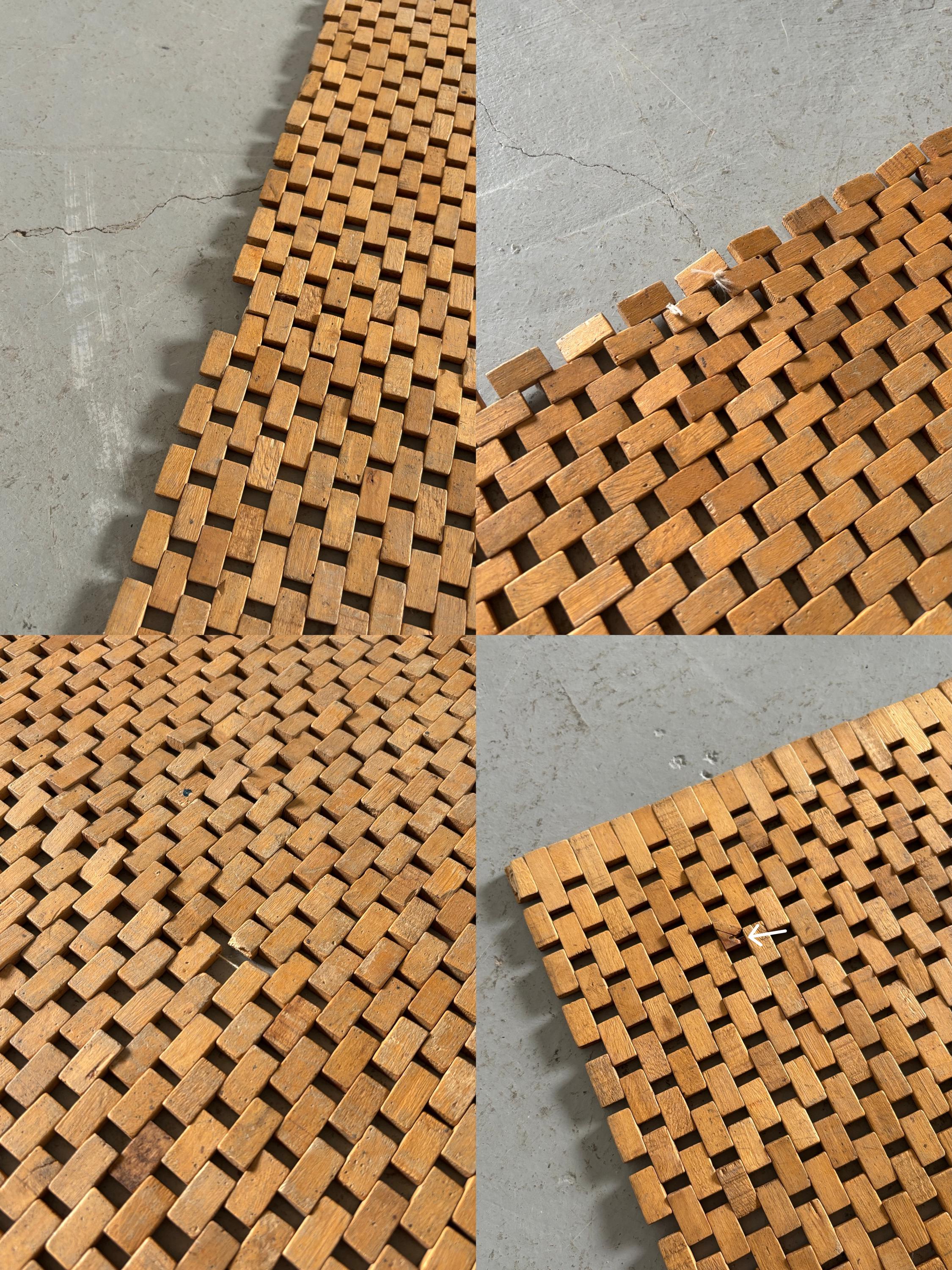 Geometric Woven Wooden Rug