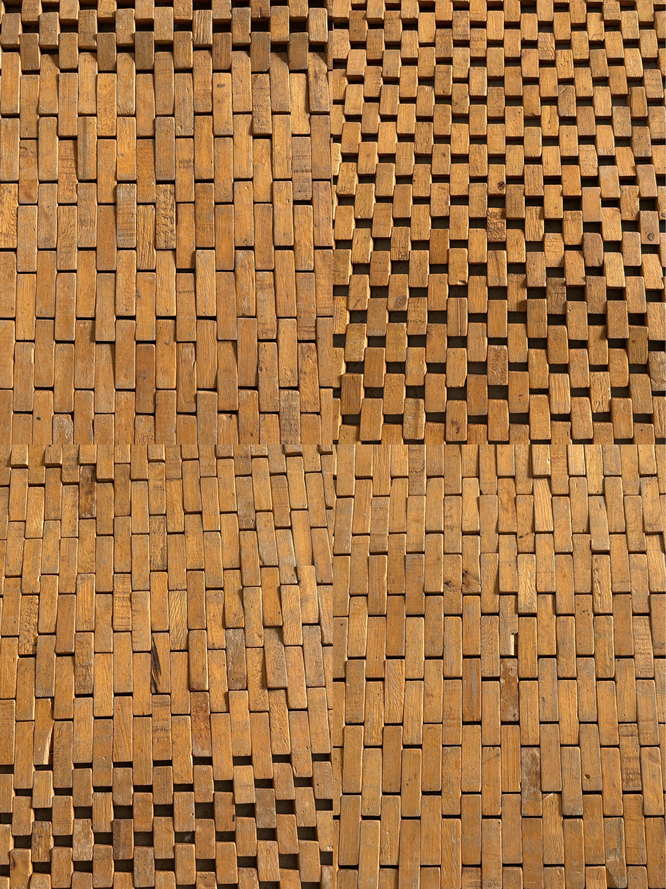 Geometric Woven Wooden Rug