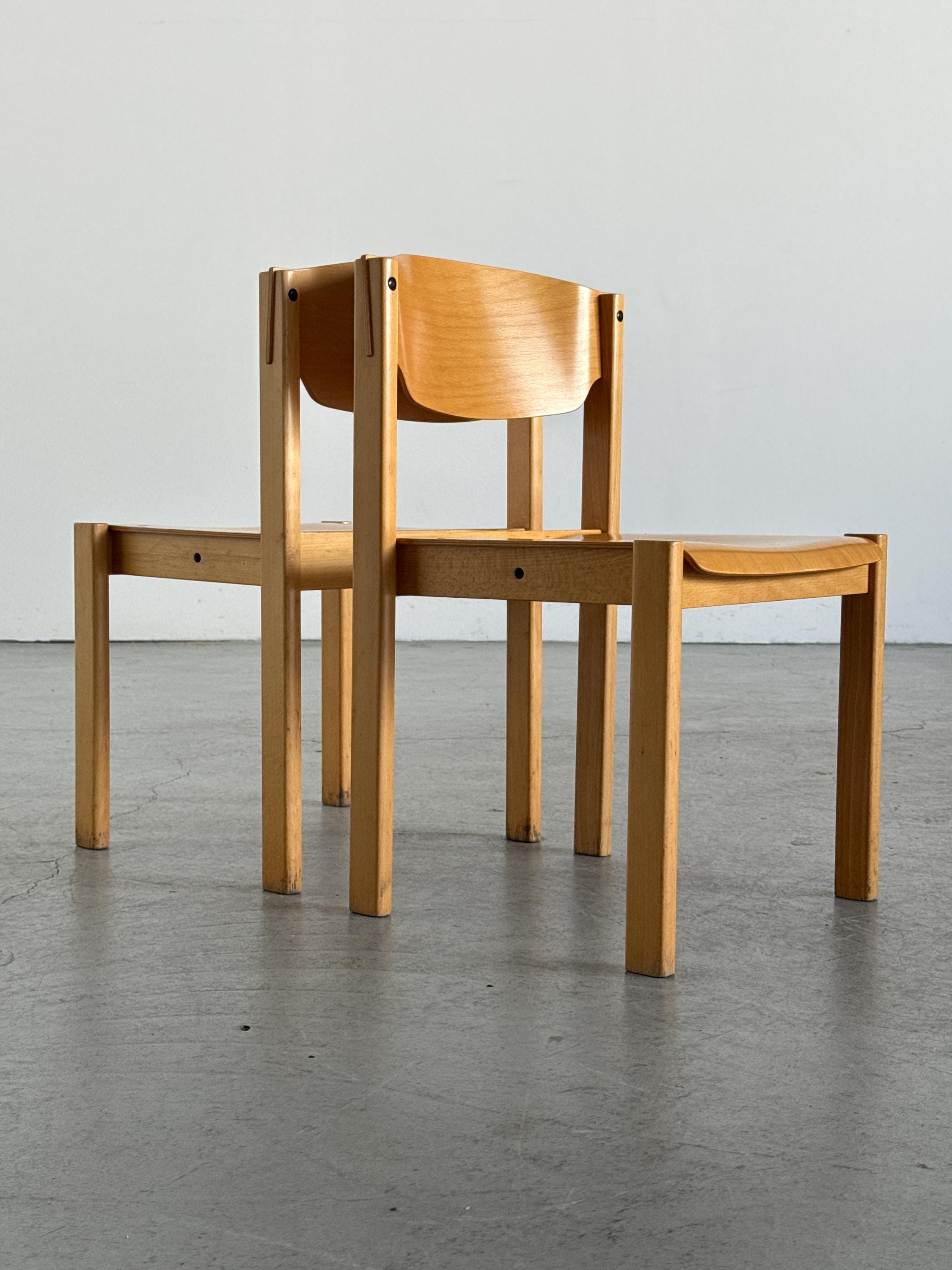 Wooden Dining Chairs or Visitor Chairs by Kusch + Co