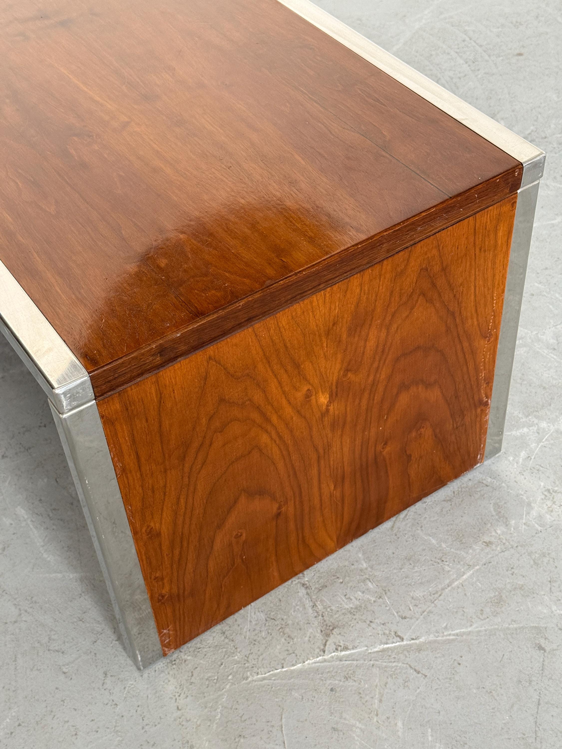 Wood and Chrome Side Tables or Bedside Tables
