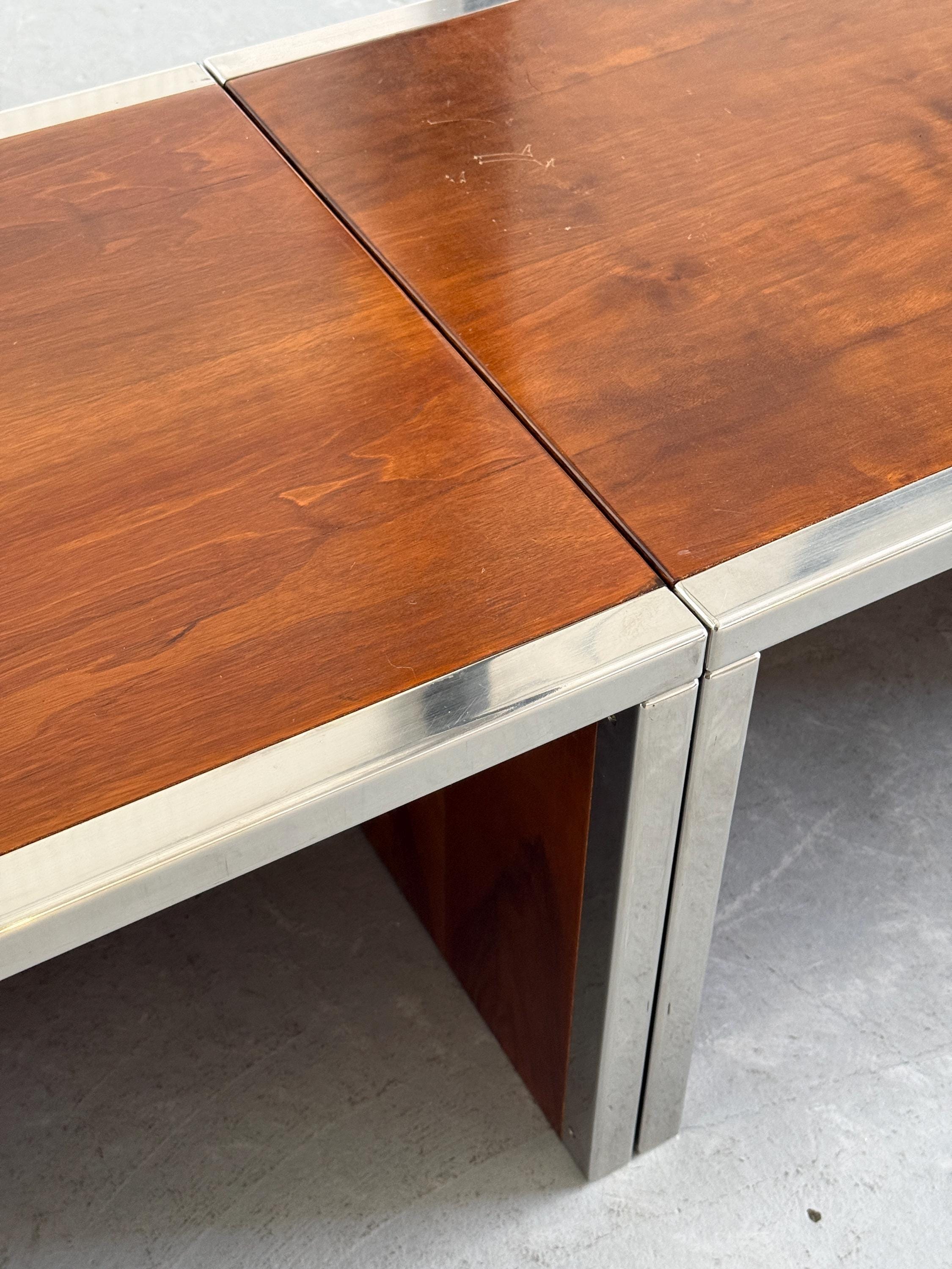 Wood and Chrome Side Tables or Bedside Tables