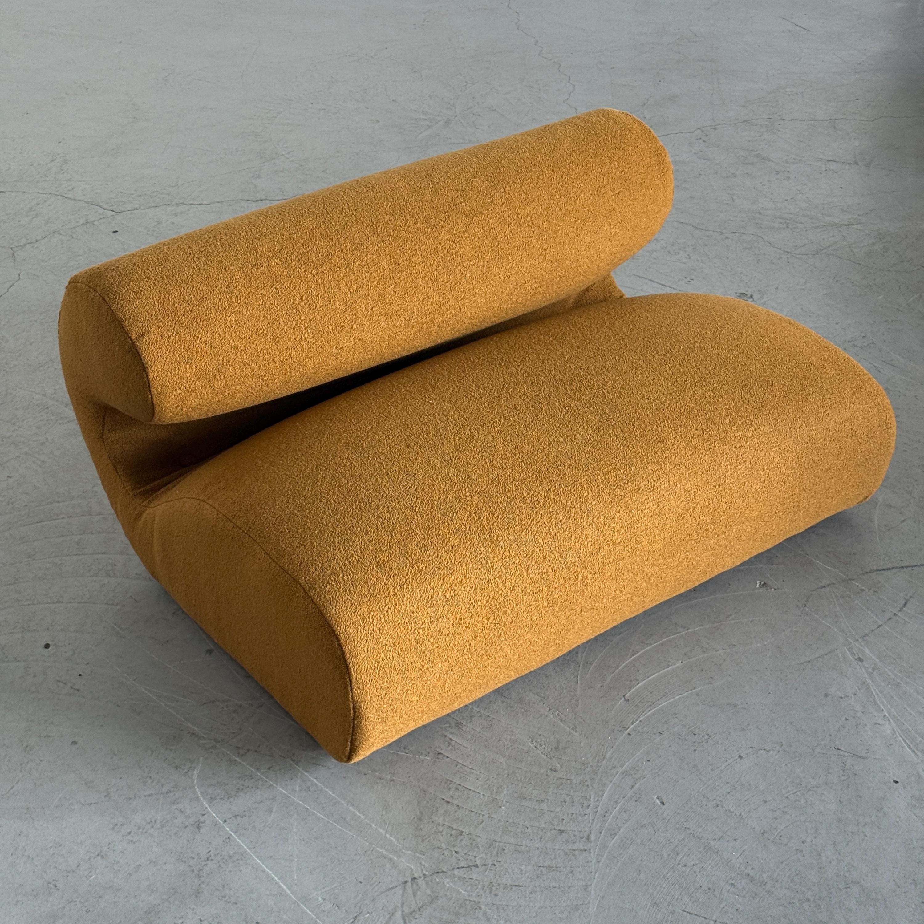 Sculptural Sofa in Ochre Bouclé