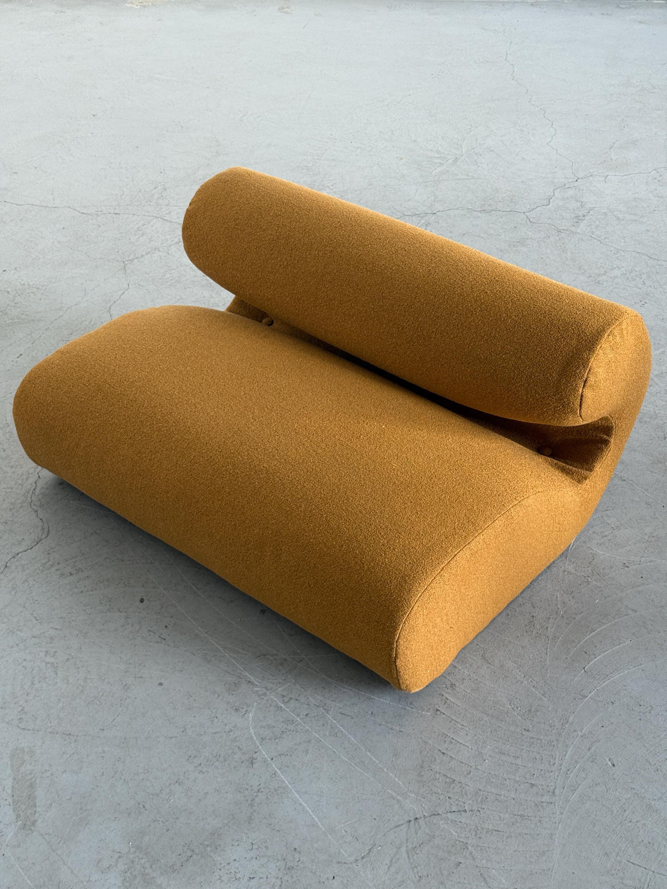 Sculptural Sofa in Ochre Bouclé