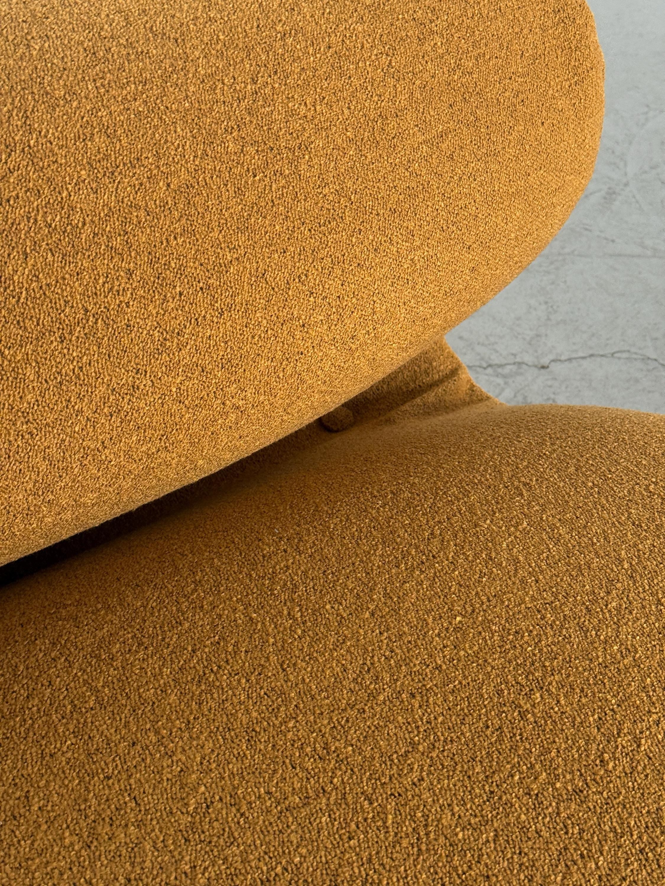 Sculptural Sofa in Ochre Bouclé