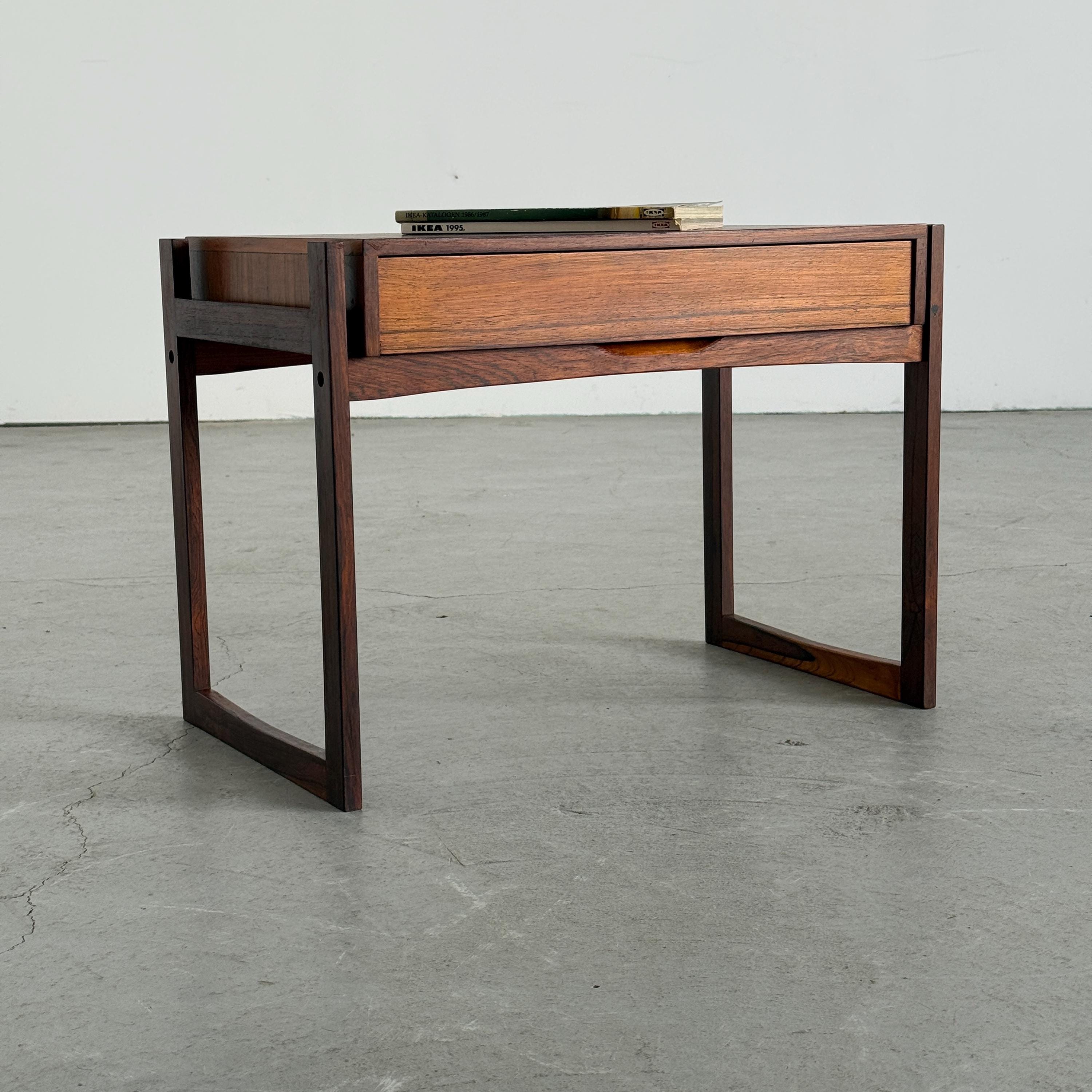 Danish Modern Rosewood Side Table with Drawer