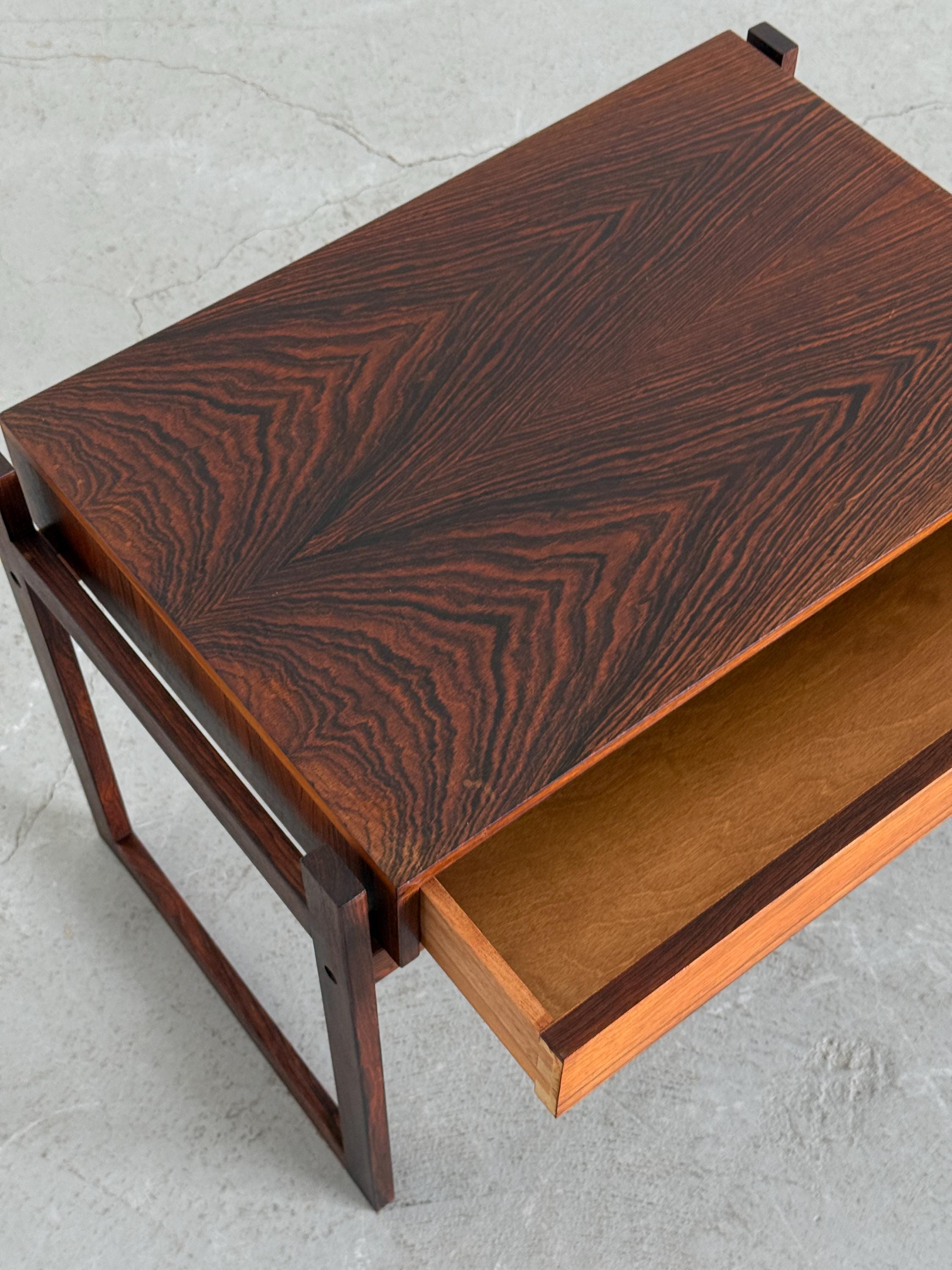 Danish Modern Rosewood Side Table with Drawer