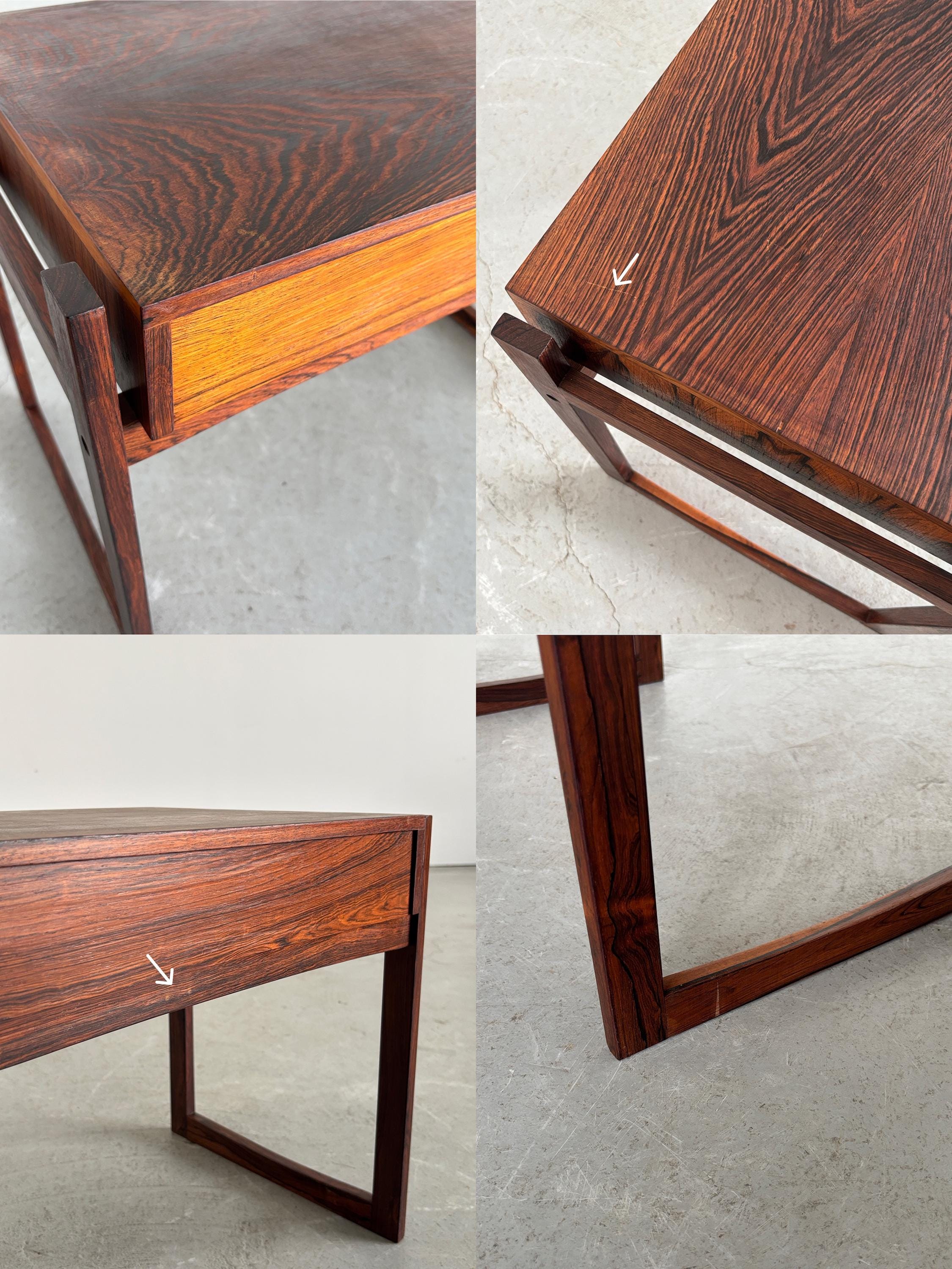 Danish Modern Rosewood Side Table with Drawer