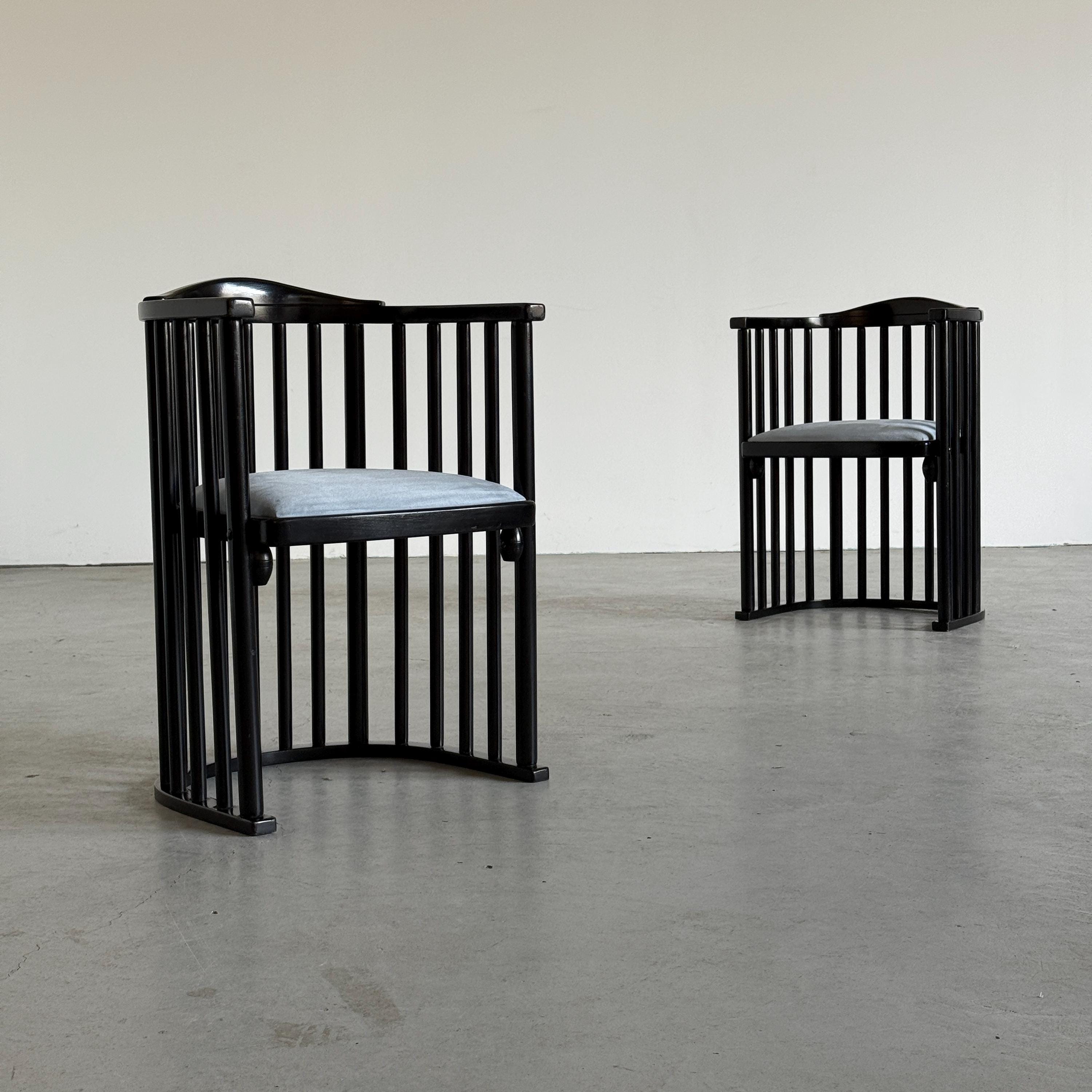 Vienna Secession Barrel Chairs Attributed to Josef Hoffmann