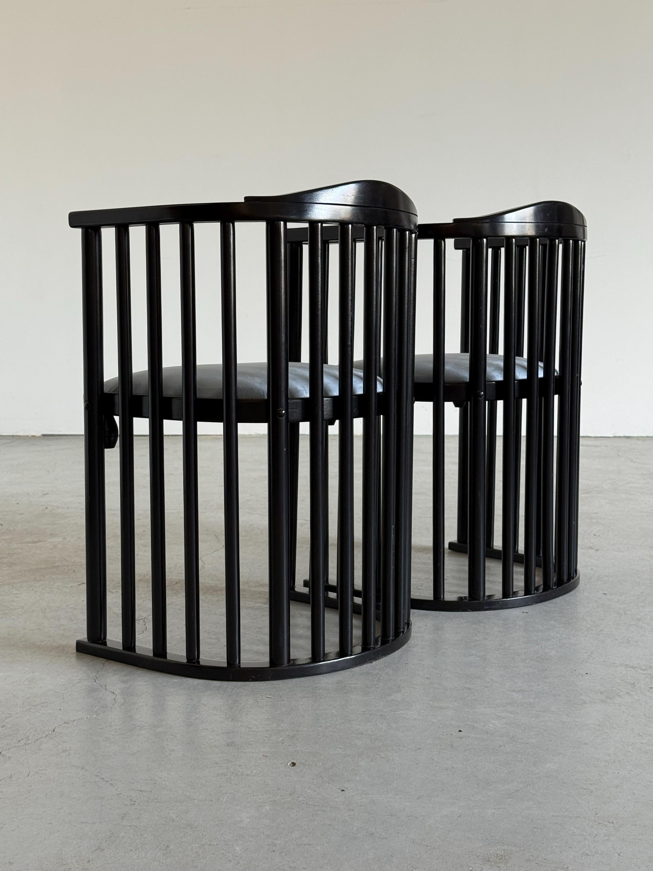 Vienna Secession Barrel Chairs Attributed to Josef Hoffmann