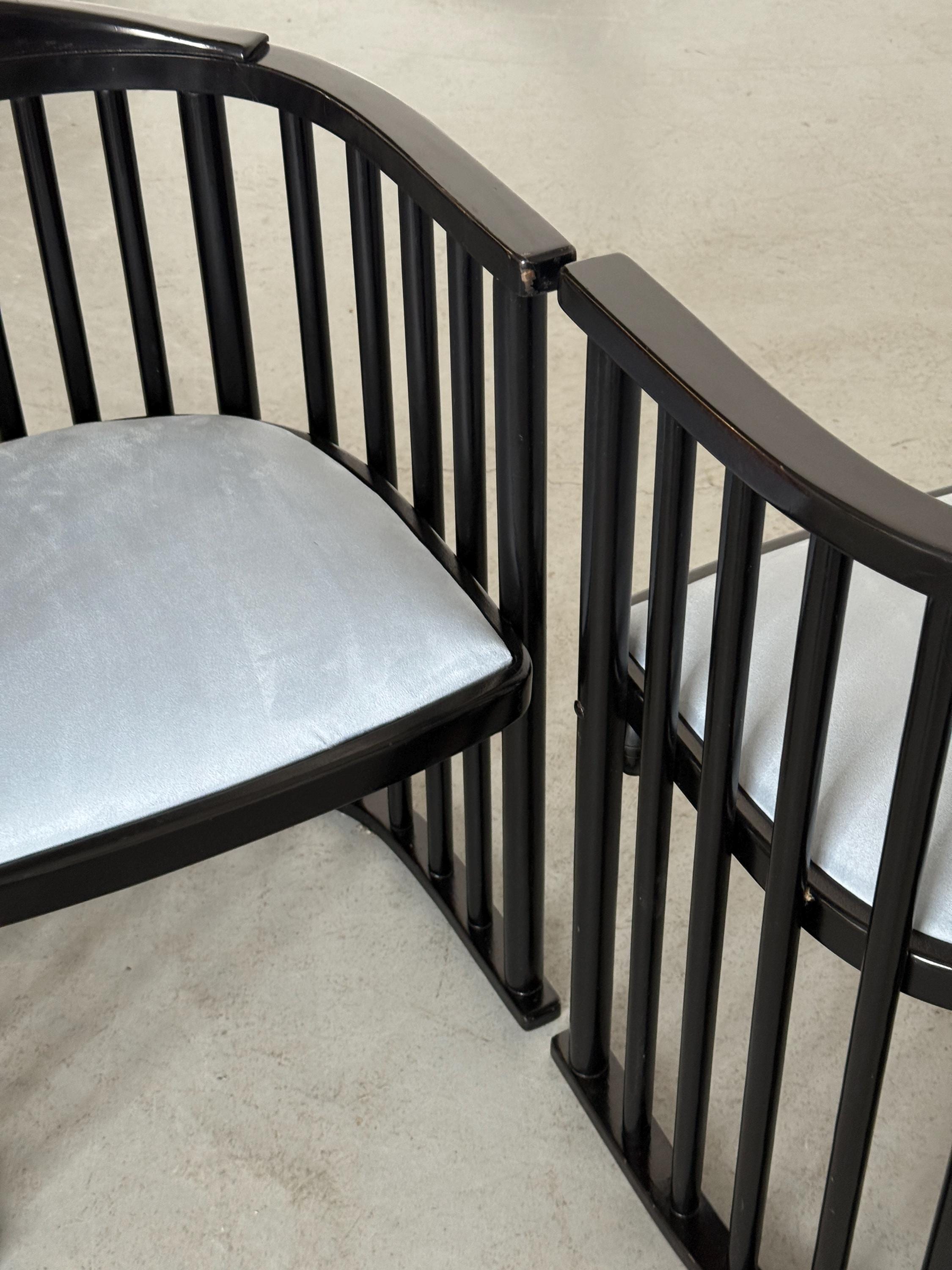 Vienna Secession Barrel Chairs Attributed to Josef Hoffmann