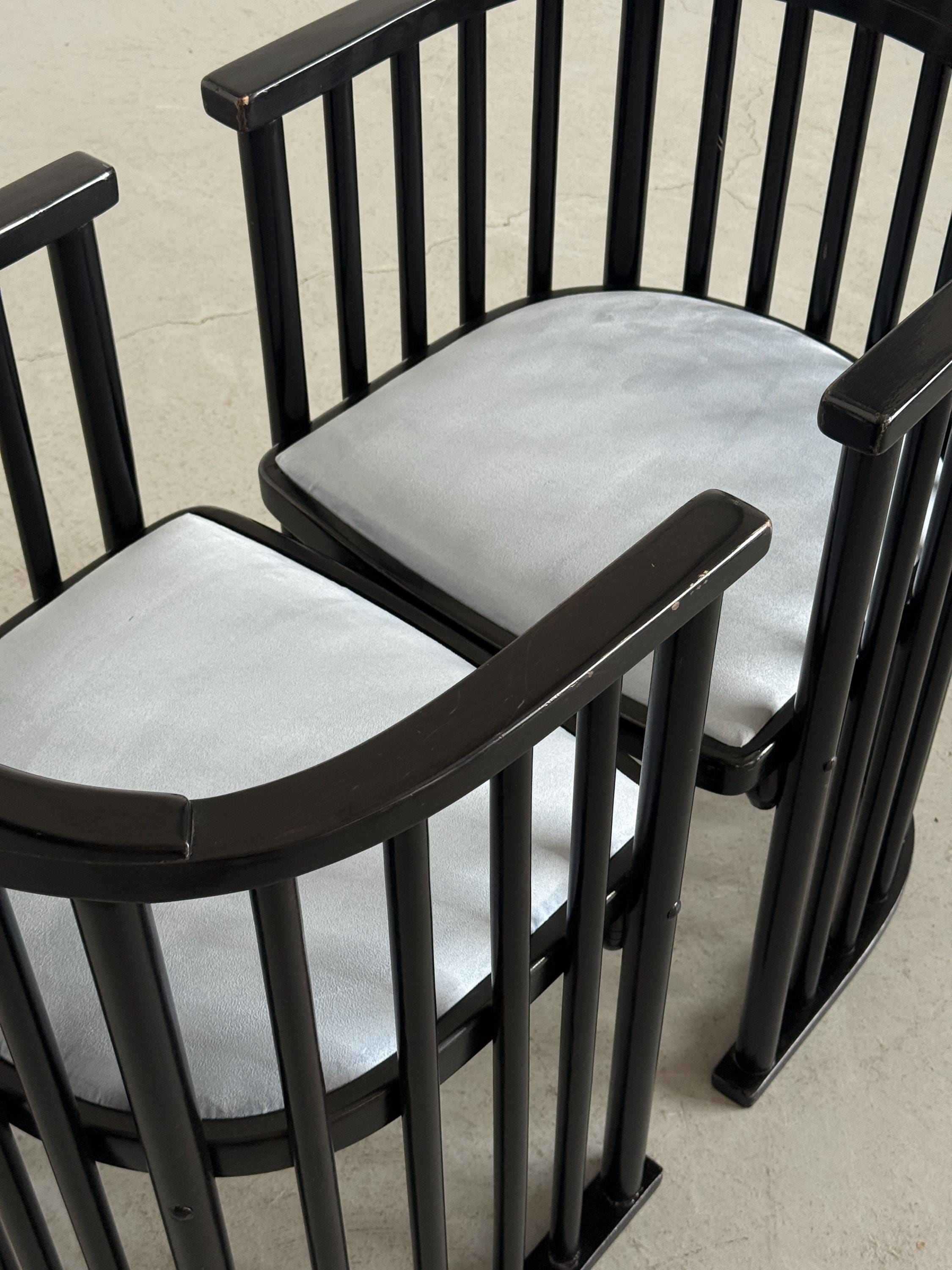 Vienna Secession Barrel Chairs Attributed to Josef Hoffmann