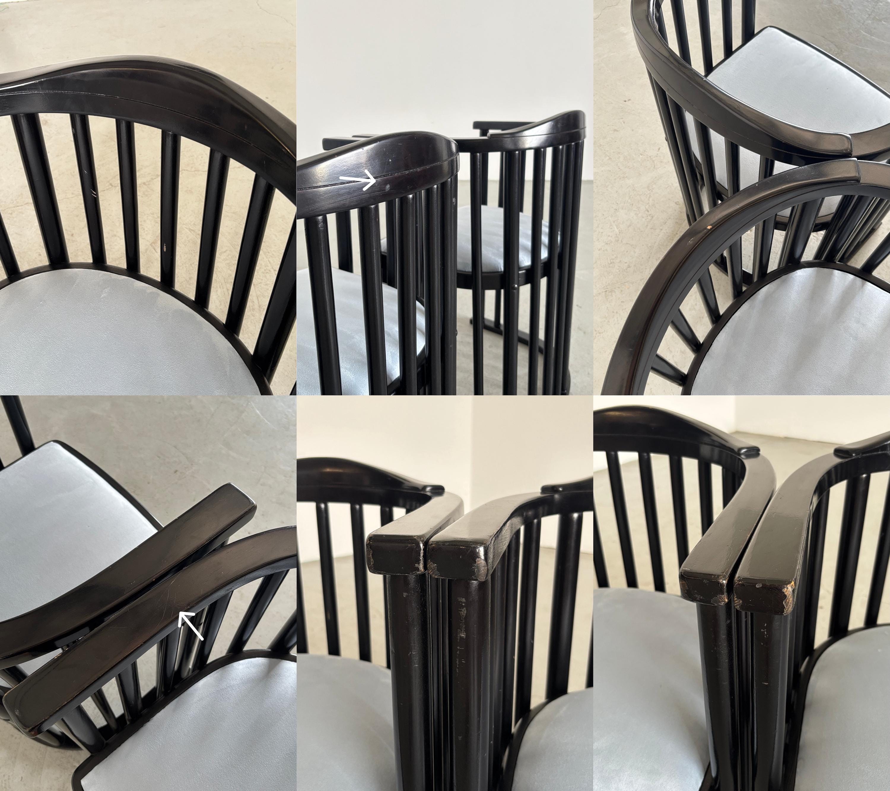 Vienna Secession Barrel Chairs Attributed to Josef Hoffmann