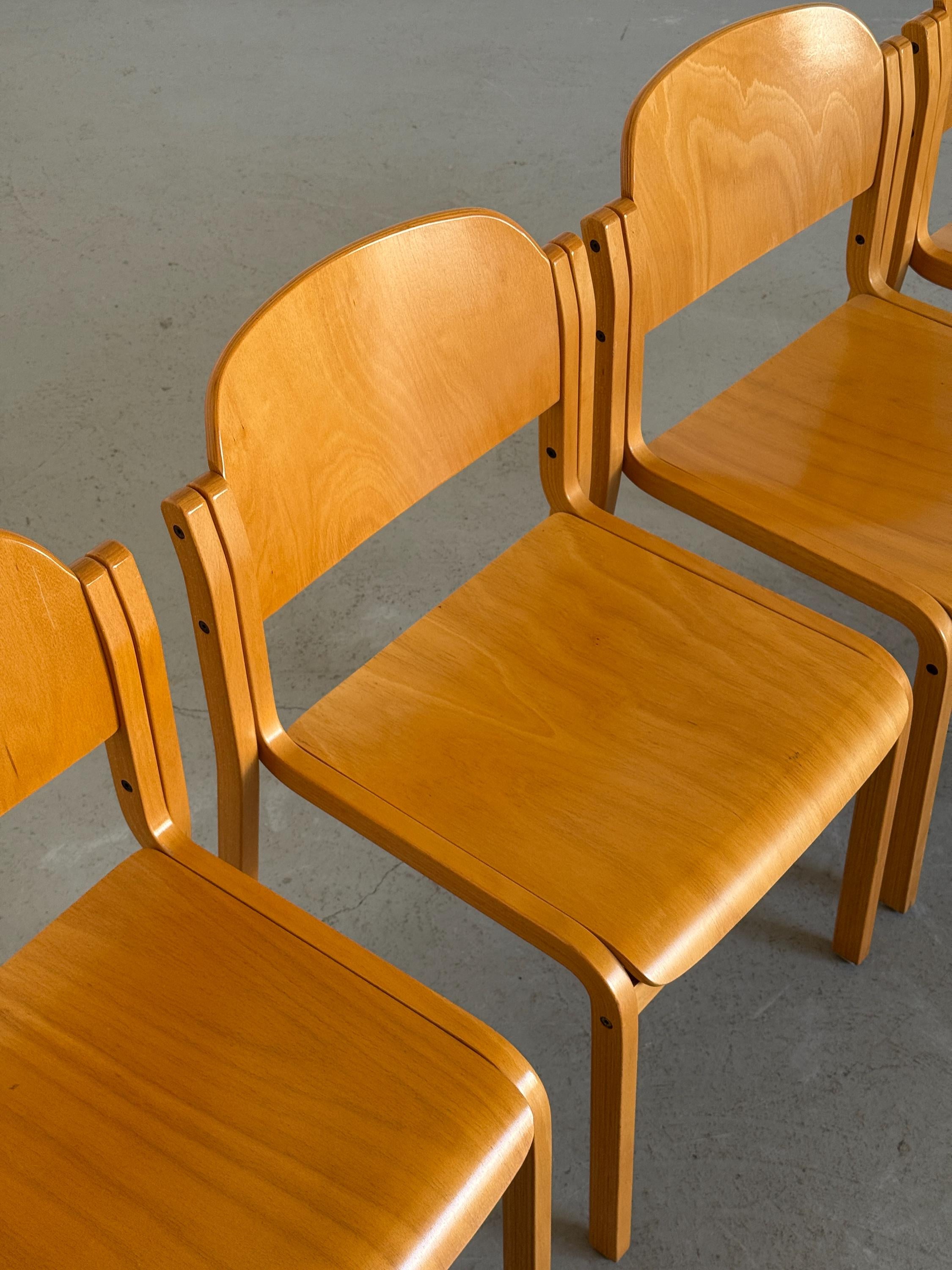 Elegant Lacquered Bentwood Stacking Chairs