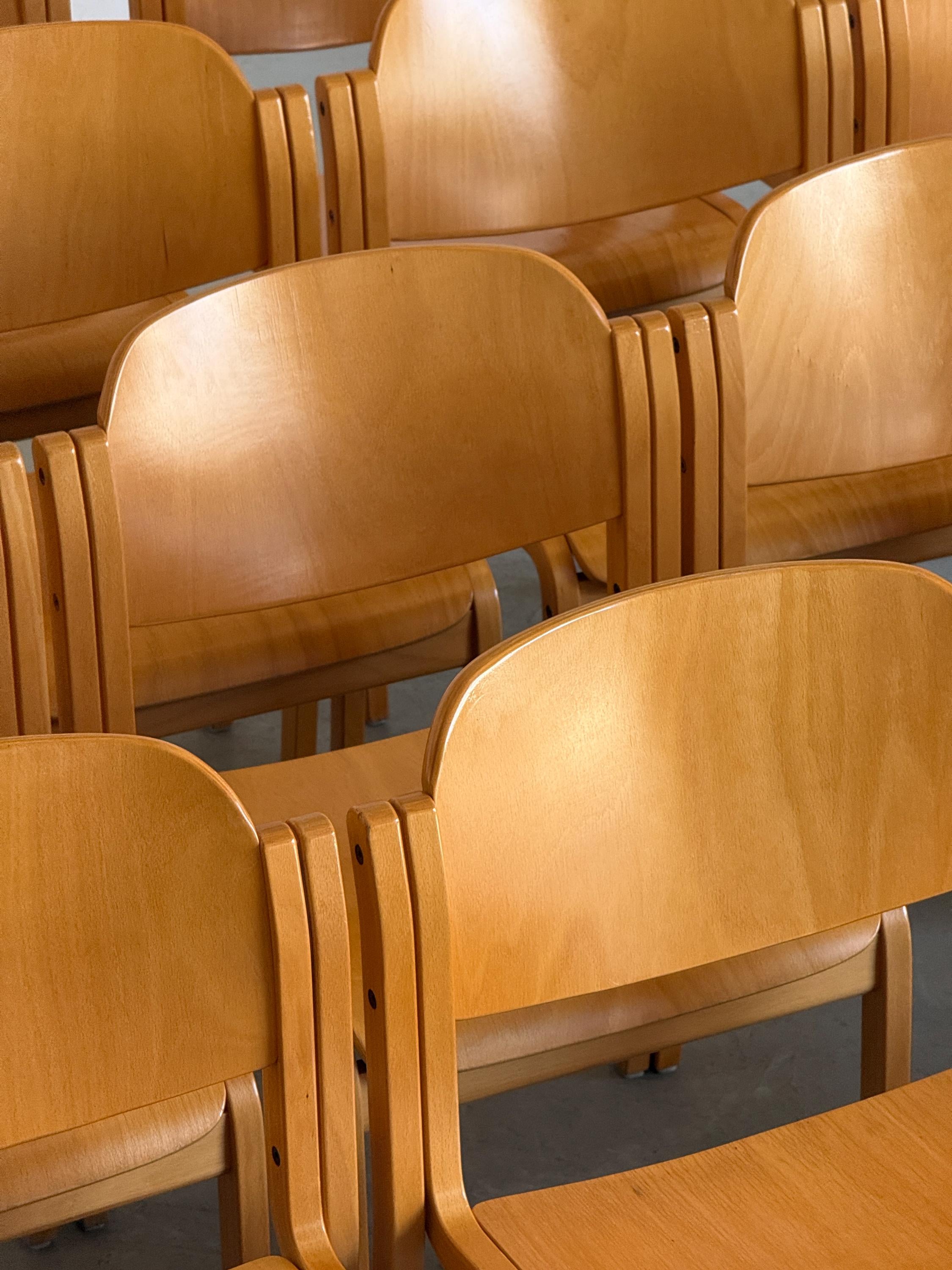 Elegant Lacquered Bentwood Stacking Chairs