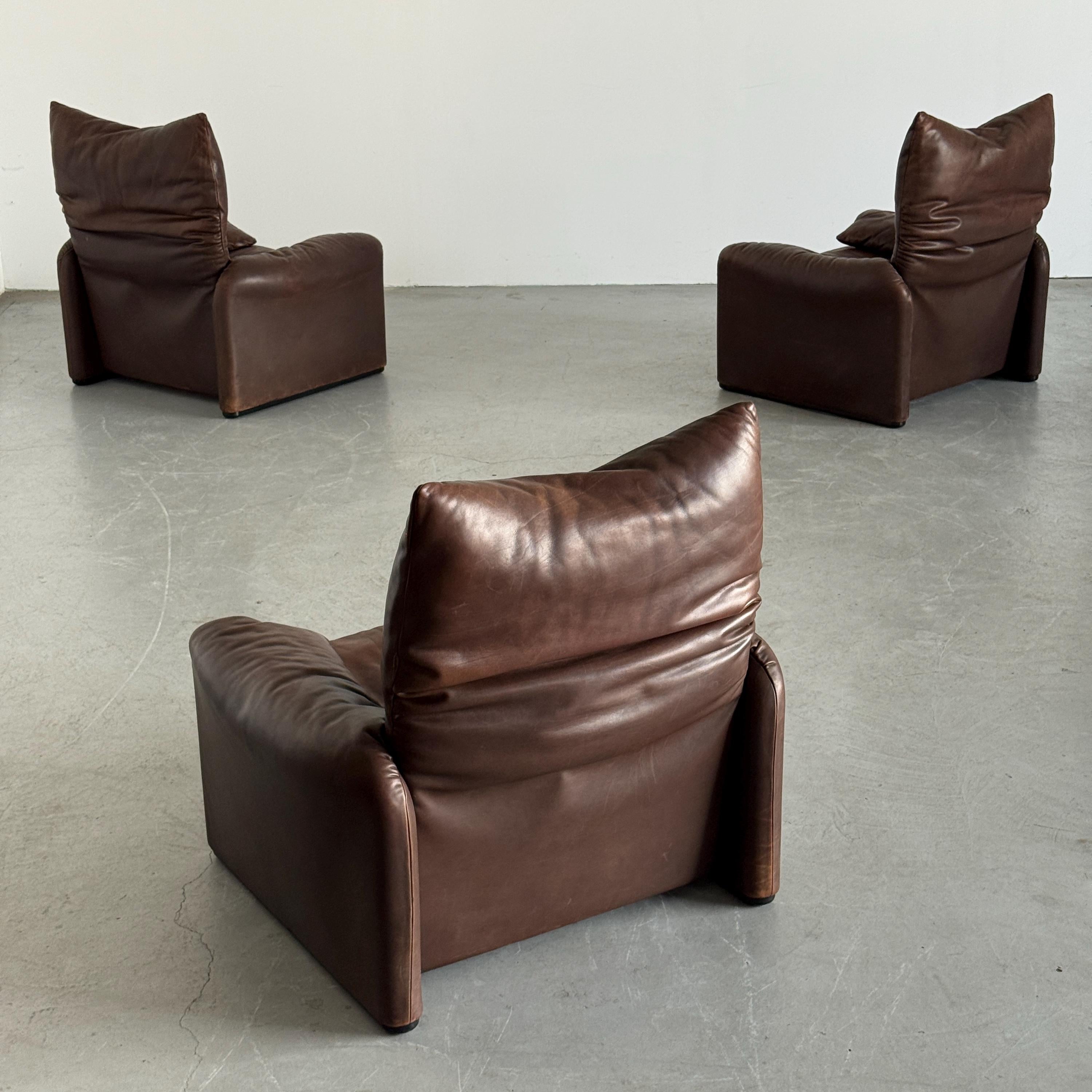 Maralunga Leather Armchair by Vico Magistretti for Cassina