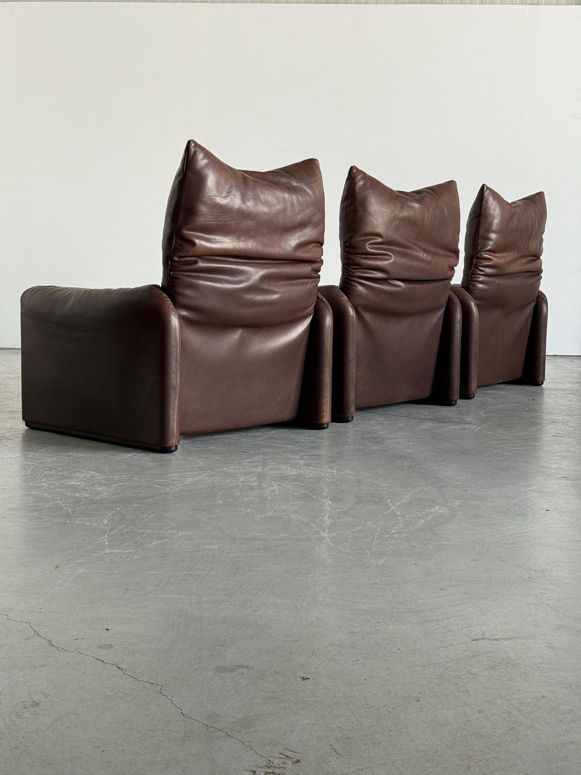 Maralunga Leather Armchair by Vico Magistretti for Cassina