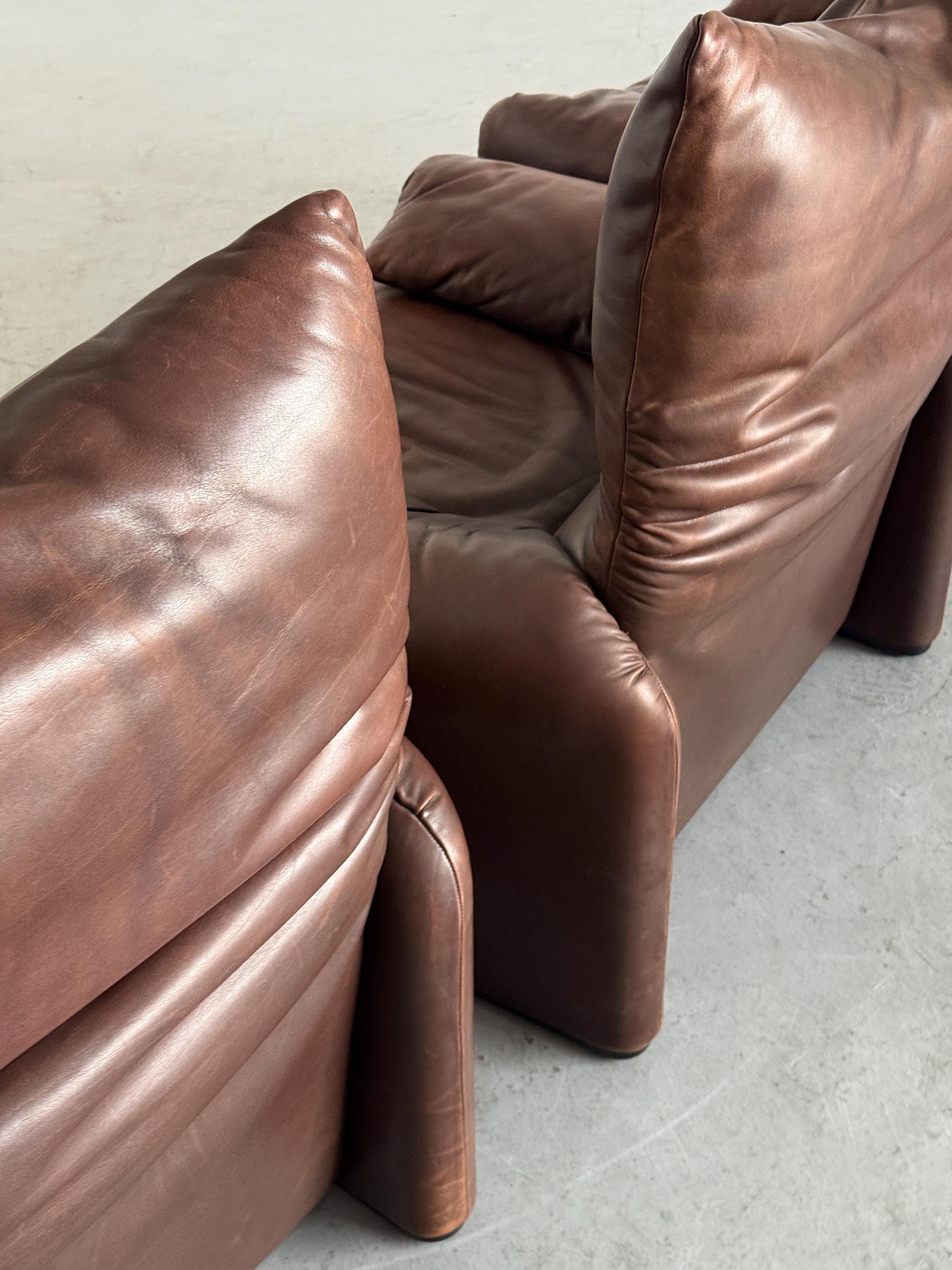 Maralunga Leather Armchair by Vico Magistretti for Cassina