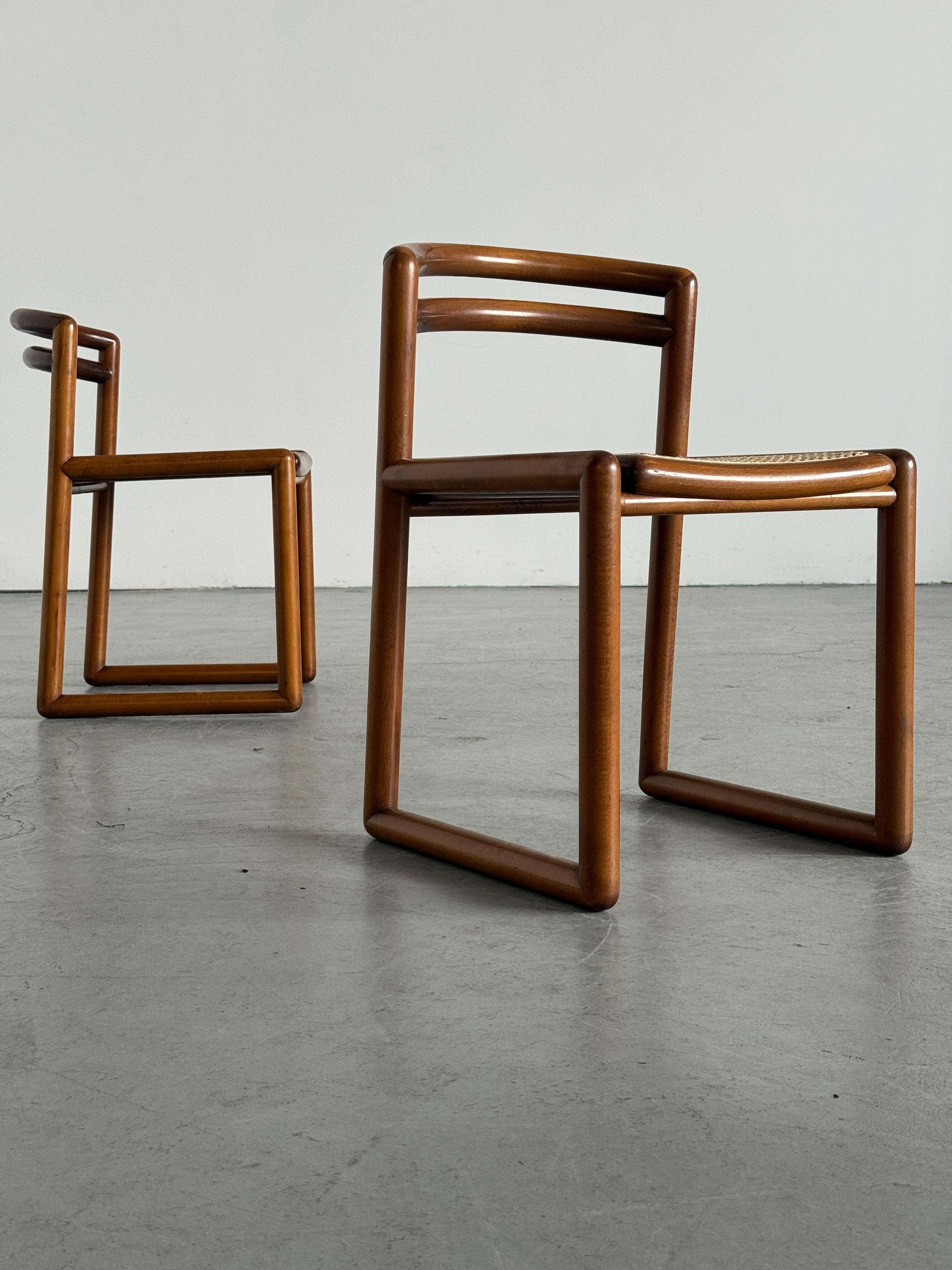 Elegant Solid Wood and Cane Dining Chairs
