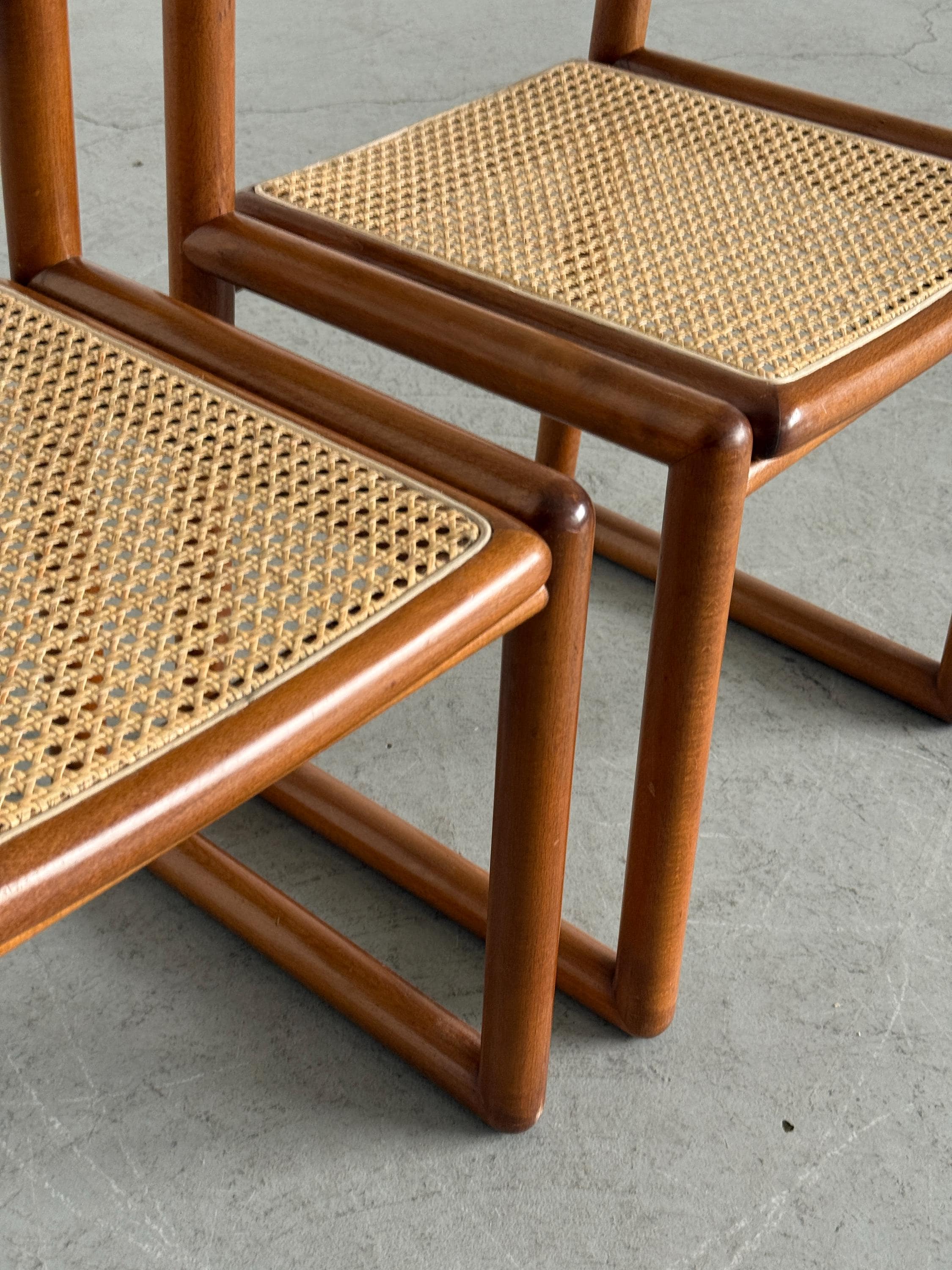 Elegant Solid Wood and Cane Dining Chairs