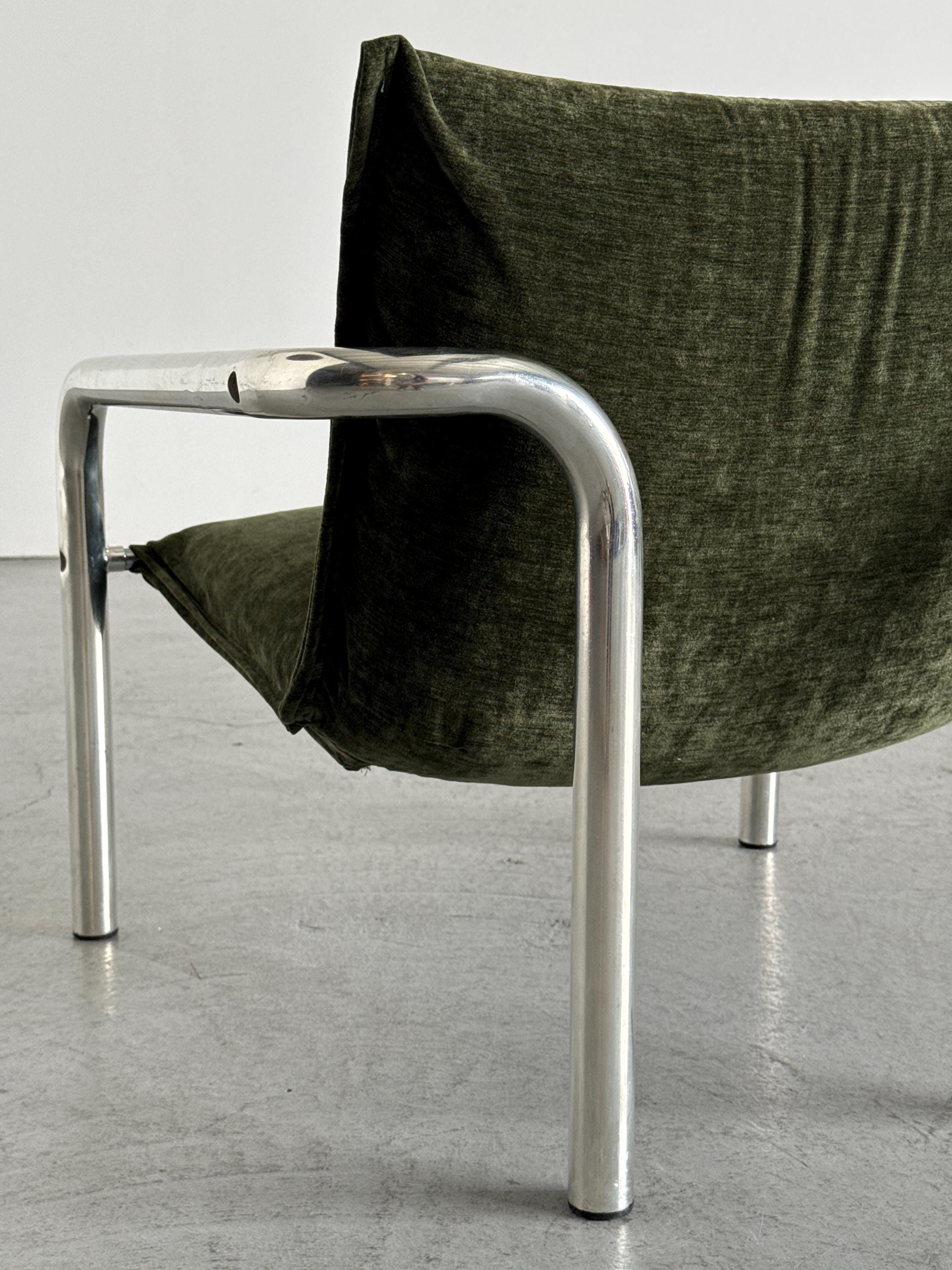Italian Modern Tubular Steel Lounge Chair