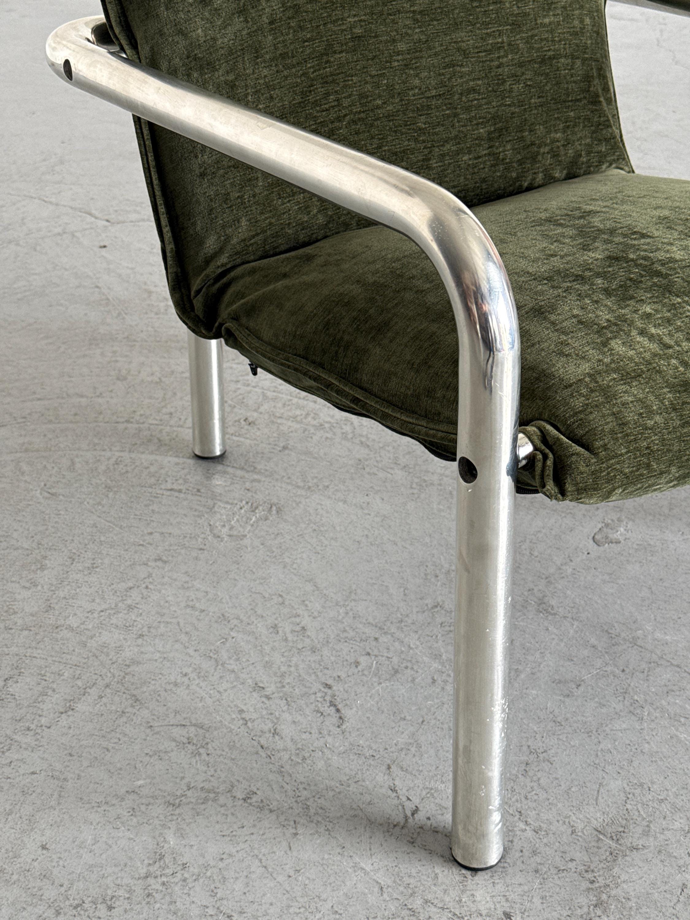 Italian Modern Tubular Steel Lounge Chair