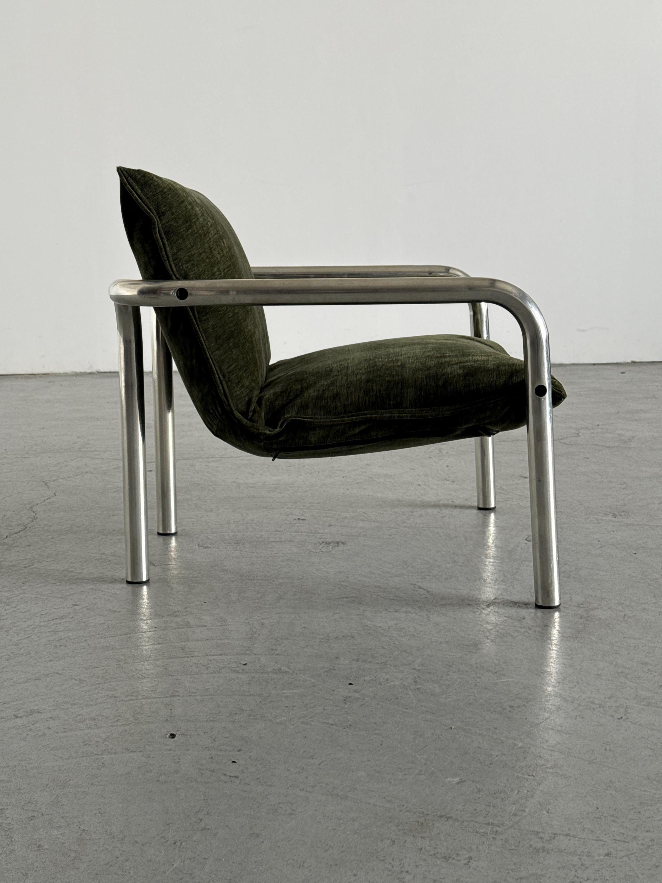 Italian Modern Tubular Steel Lounge Chair