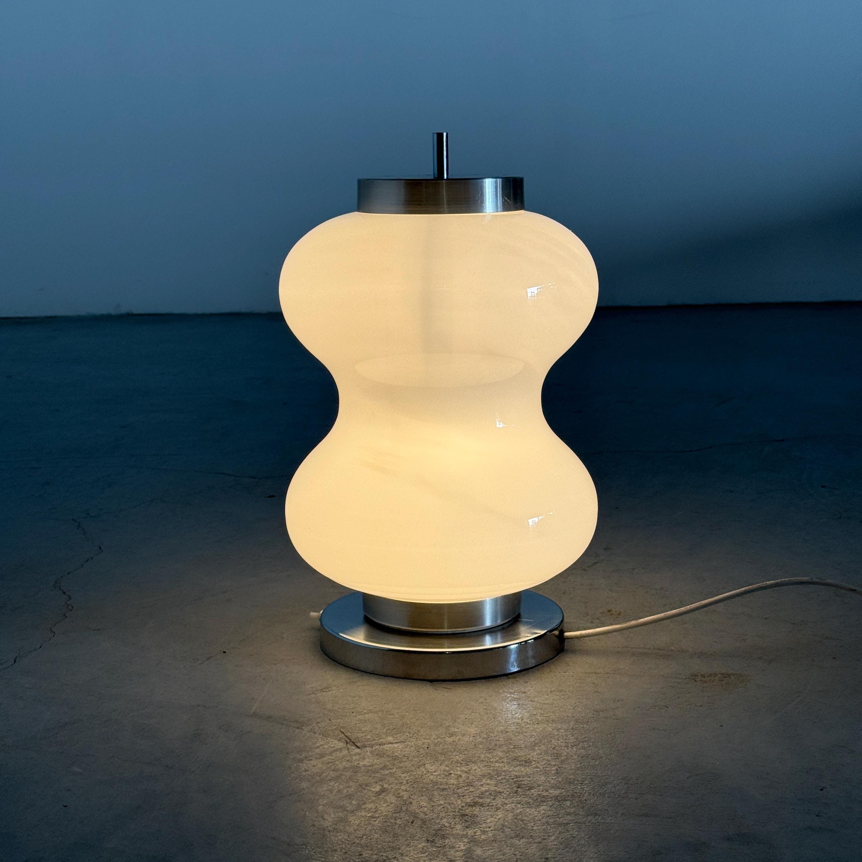 Sculptural Opaline Glass Table Lamp
