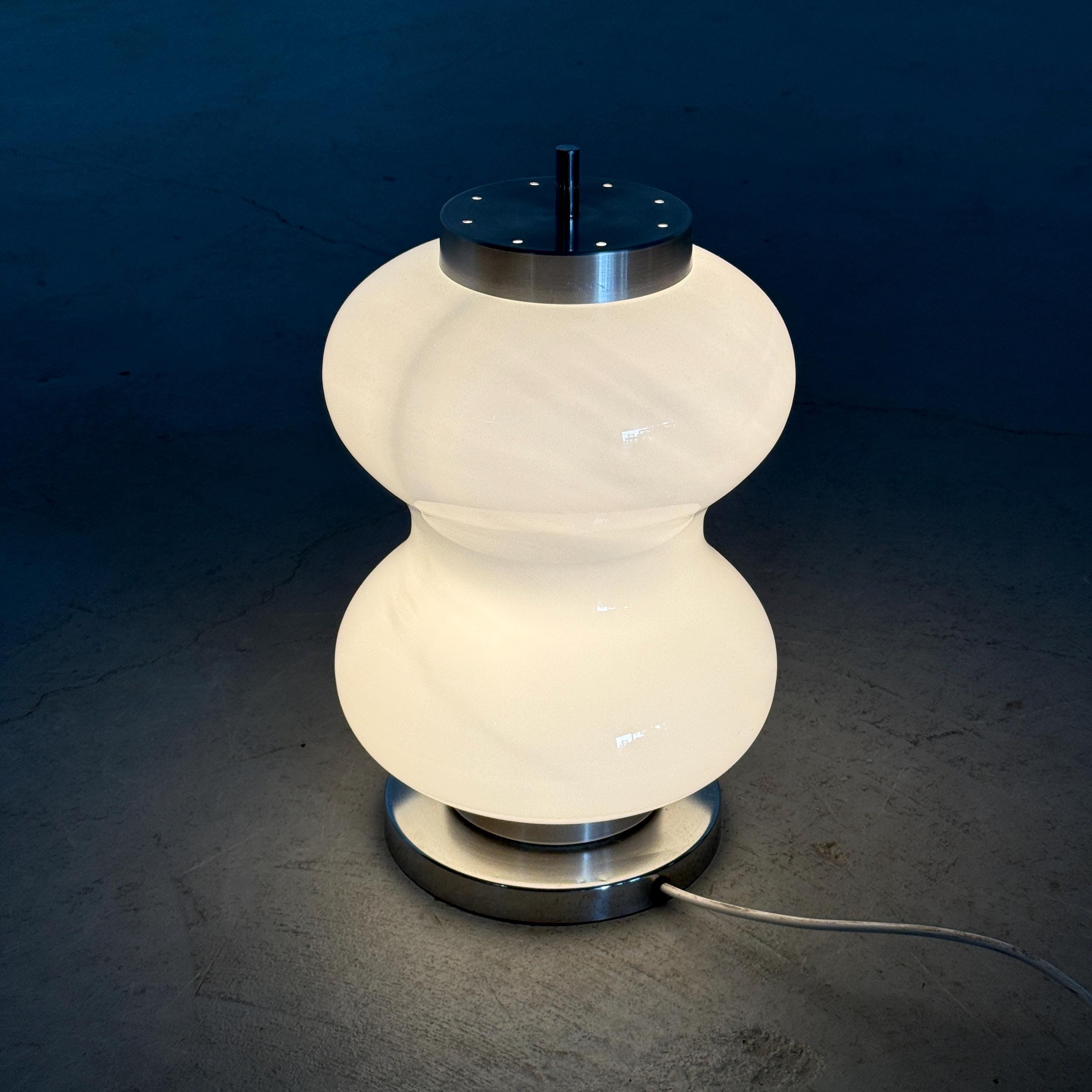 Sculptural Opaline Glass Table Lamp
