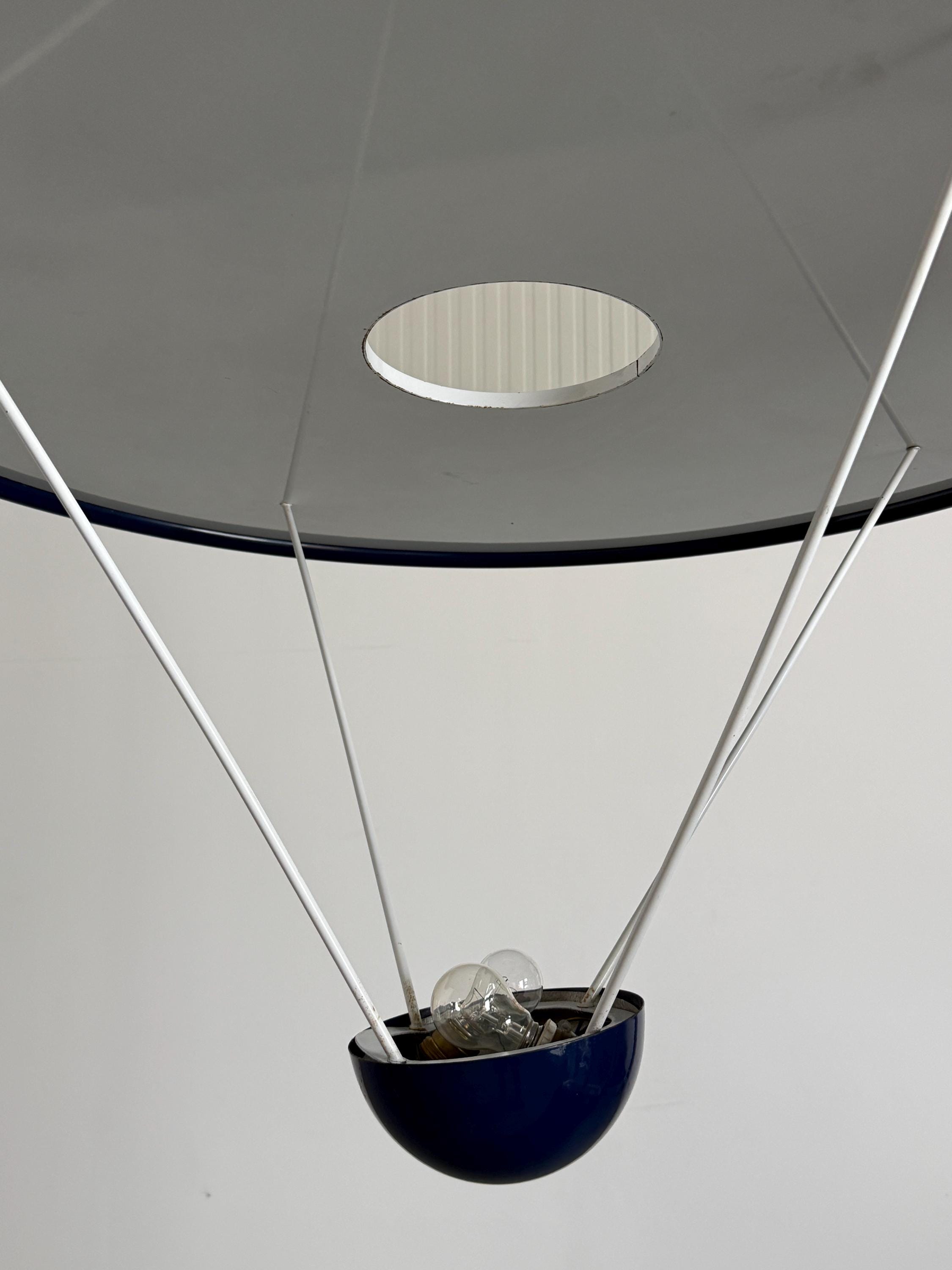 Large Pendant Lamp with Disc Reflector Attributed to Zonca