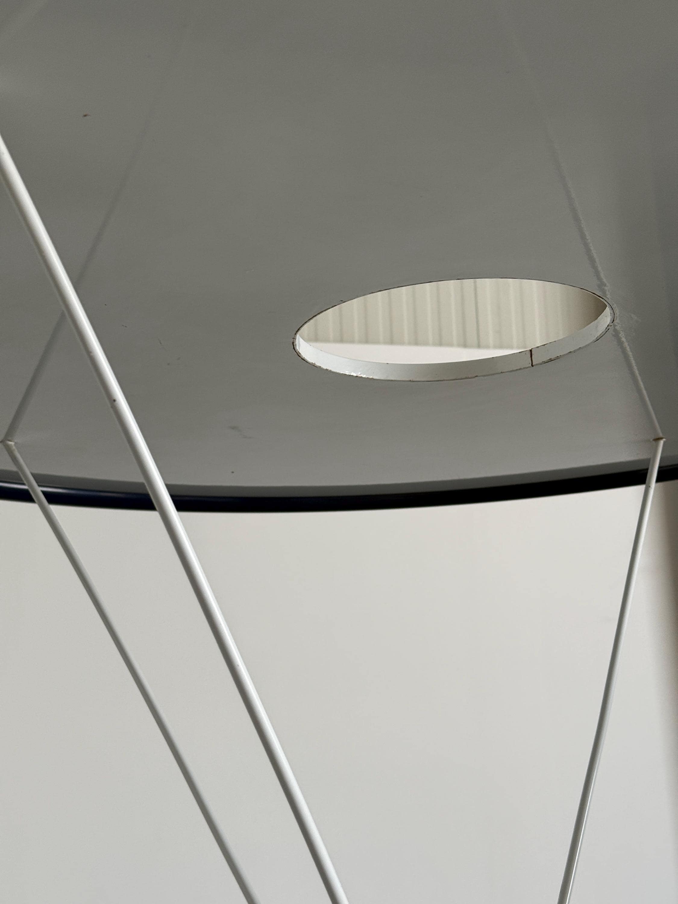 Large Pendant Lamp with Disc Reflector Attributed to Zonca