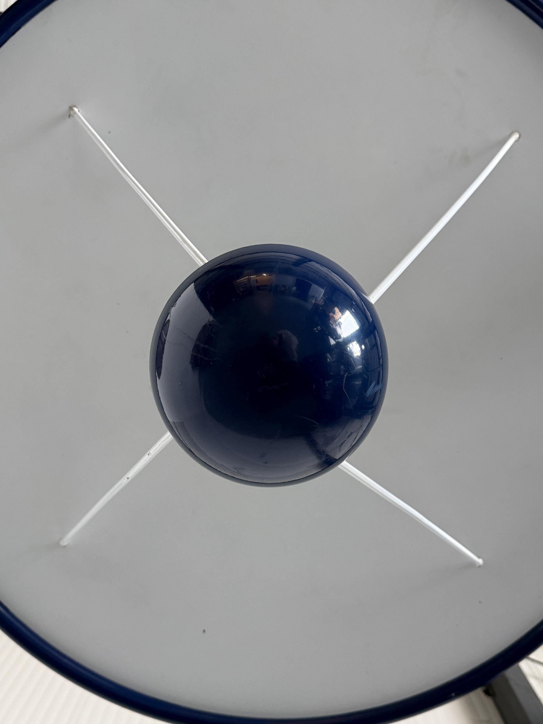 Large Pendant Lamp with Disc Reflector Attributed to Zonca