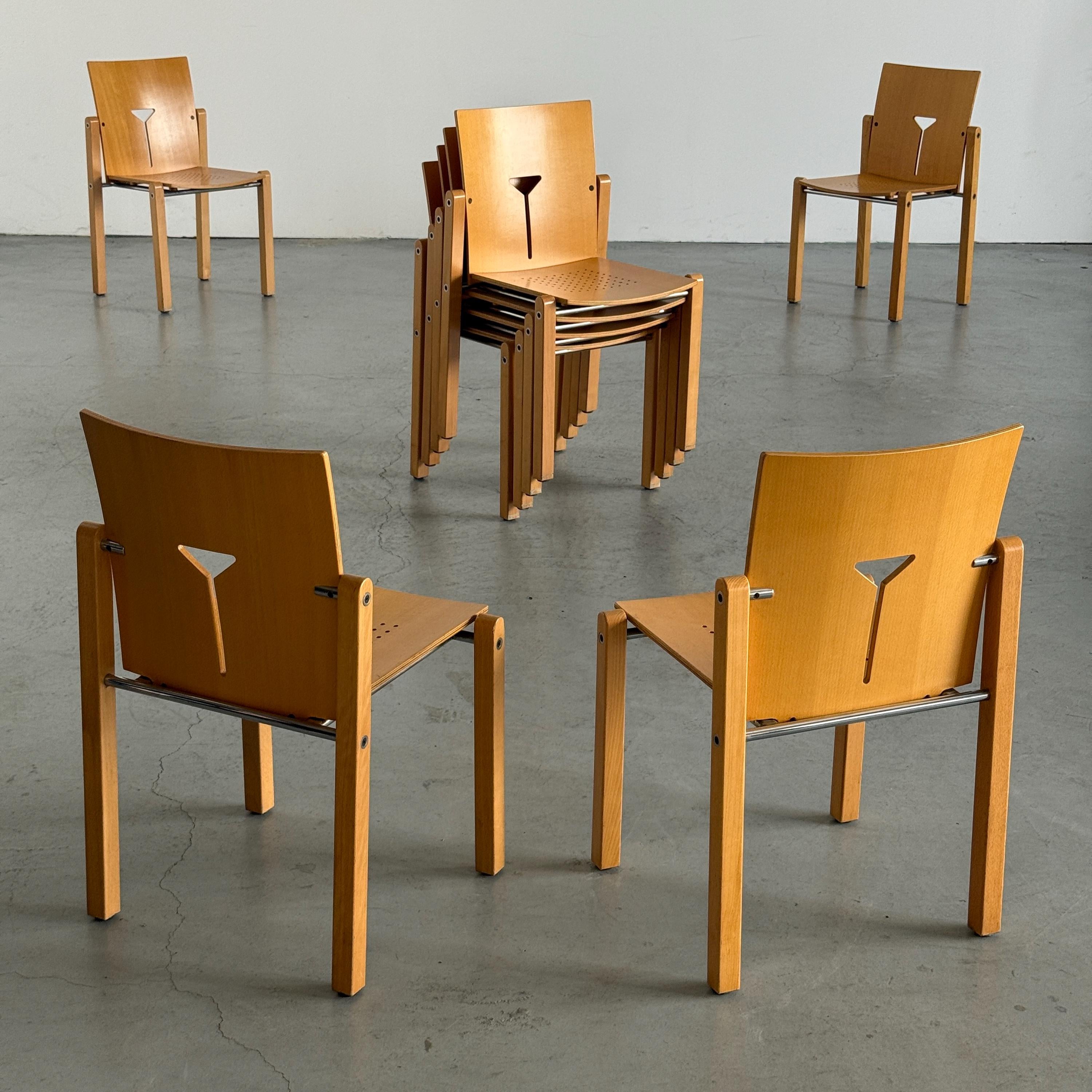 Y-Cut Postmodern Stacking Chair by Dietiker Switzerland