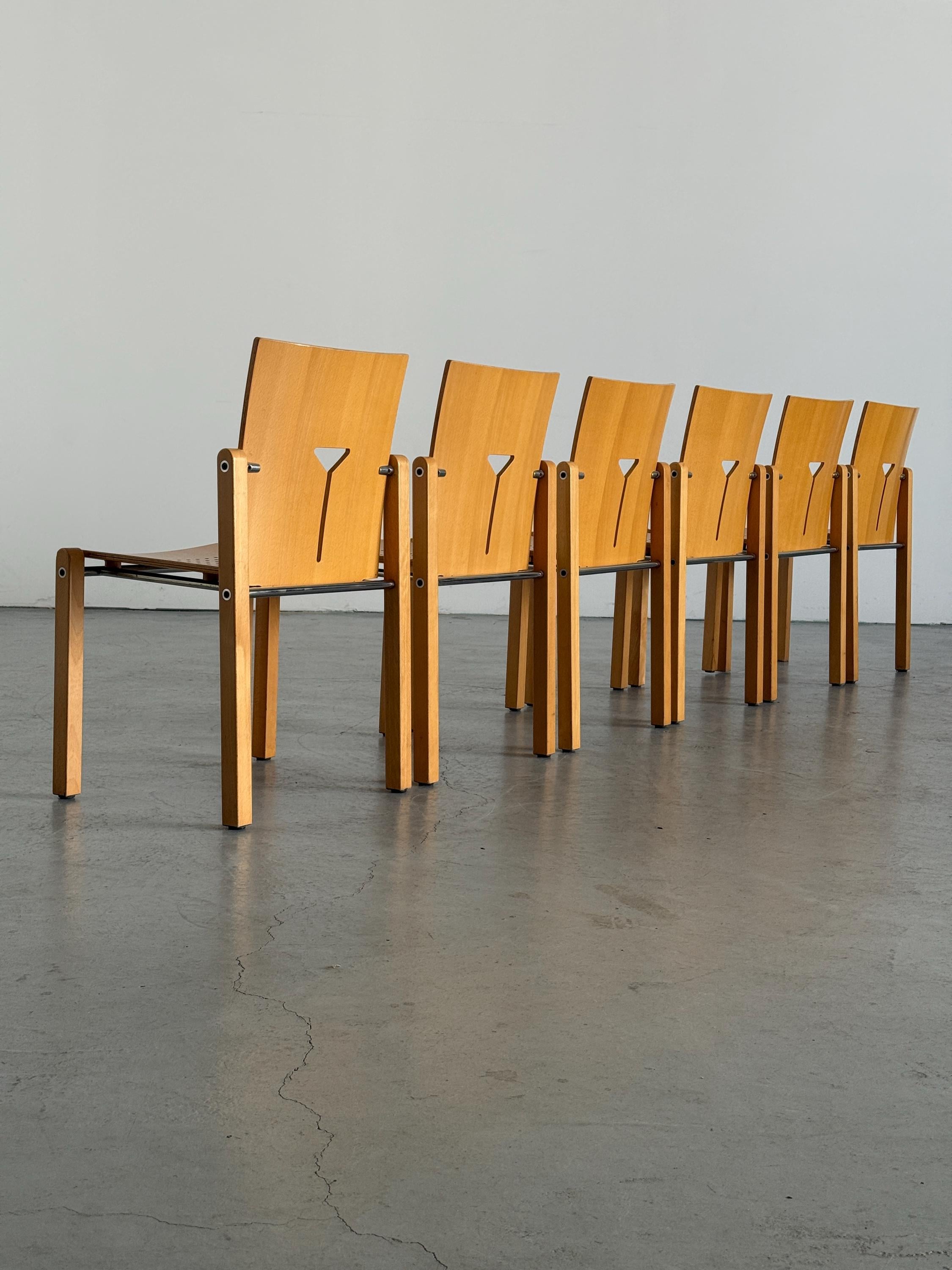 Y-Cut Postmodern Stacking Chair by Dietiker Switzerland