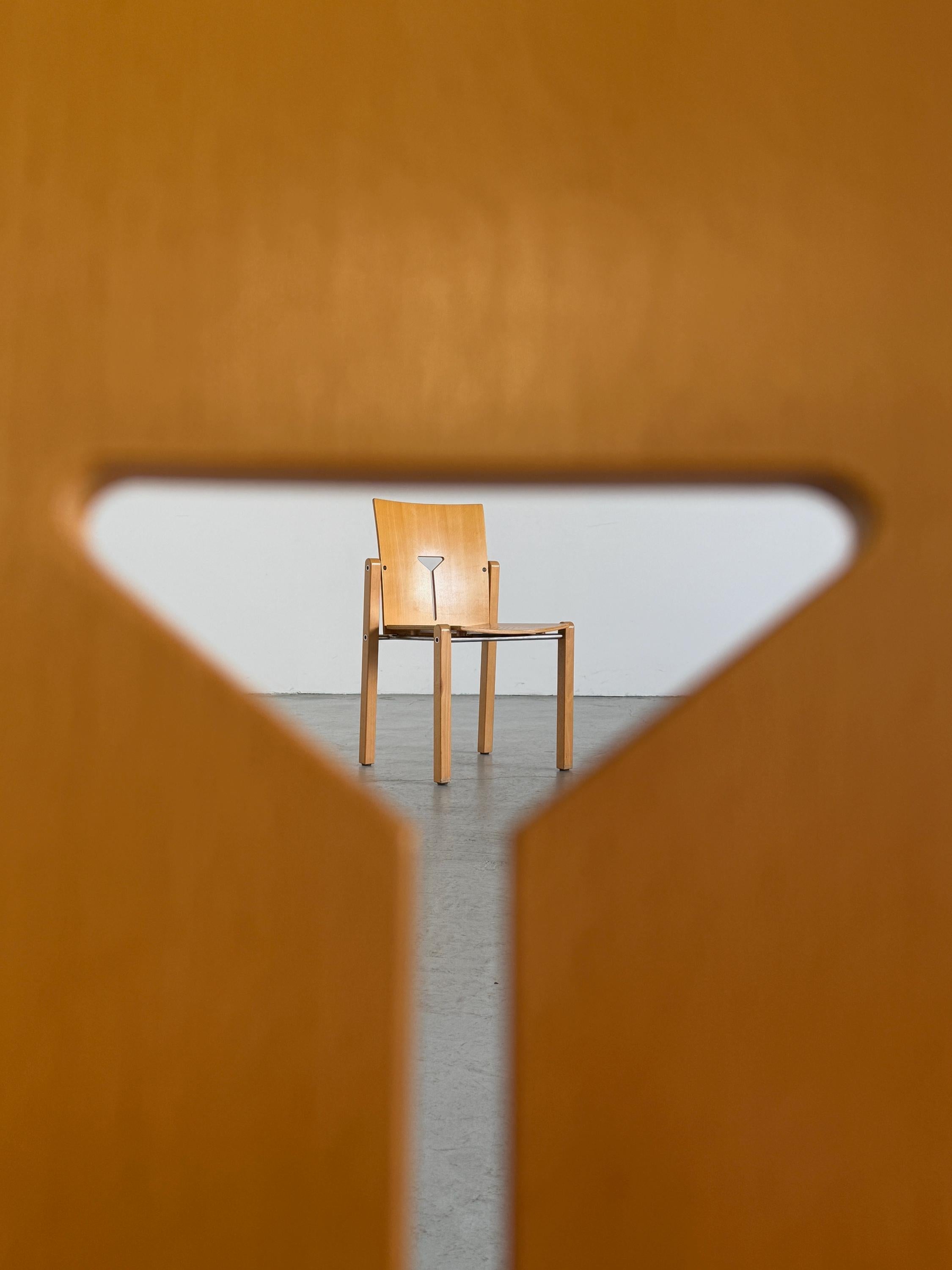 Y-Cut Postmodern Stacking Chair by Dietiker Switzerland