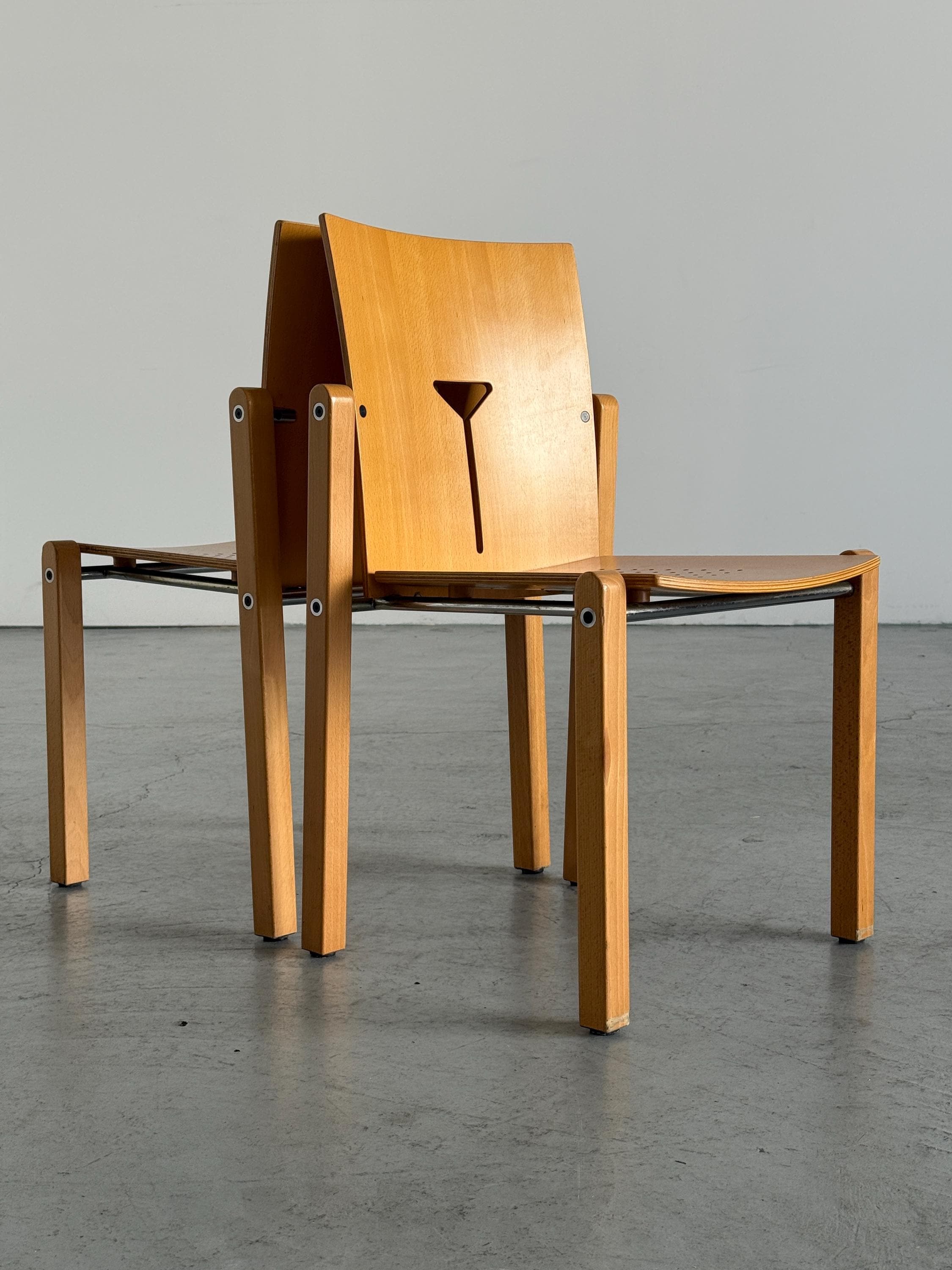 Y-Cut Postmodern Stacking Chair by Dietiker Switzerland